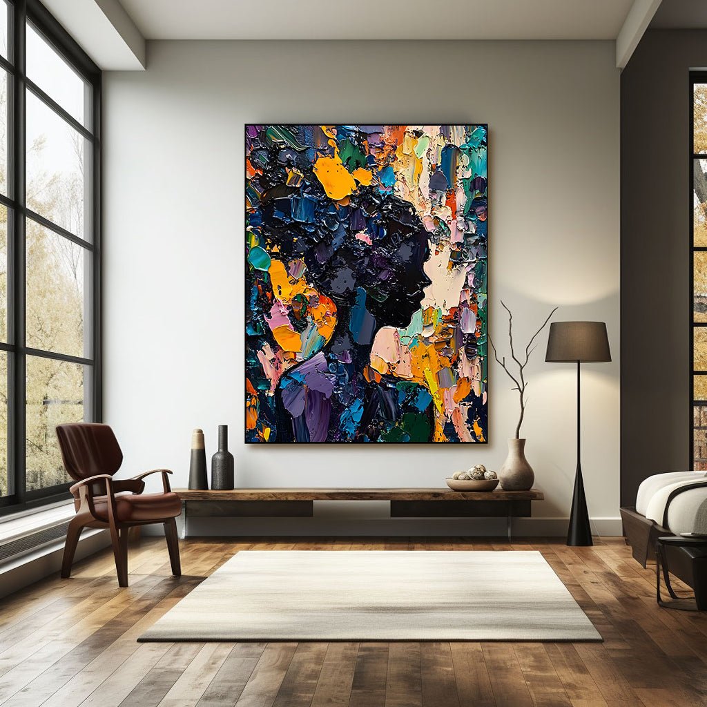 Abstract African American Wall Art | Colorful Woman Silhouette #AA 430