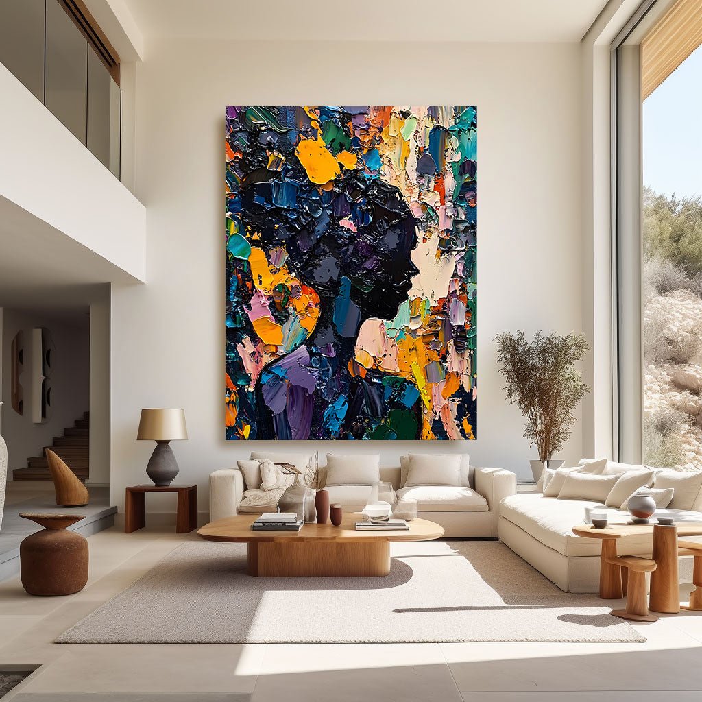 Abstract African American Wall Art | Colorful Woman Silhouette #AA 430