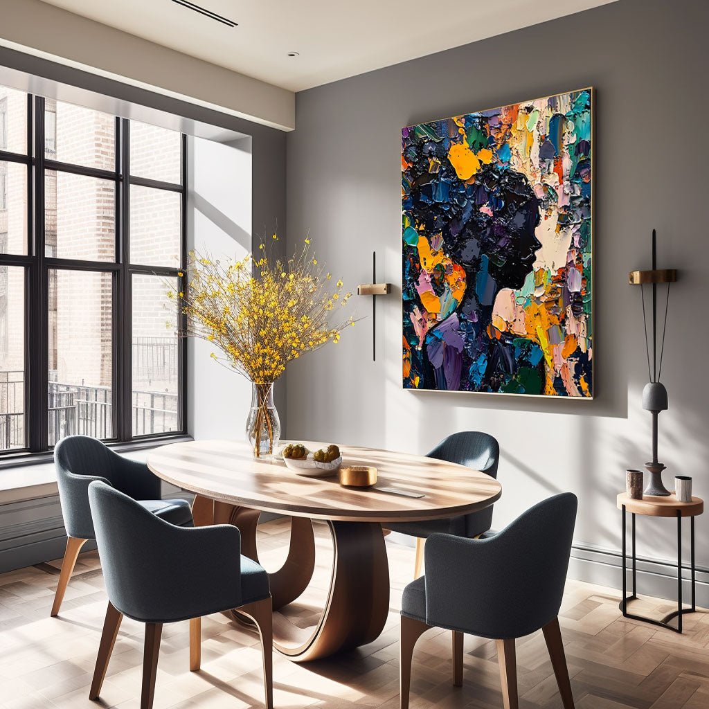 Abstract African American Wall Art | Colorful Woman Silhouette #AA 430