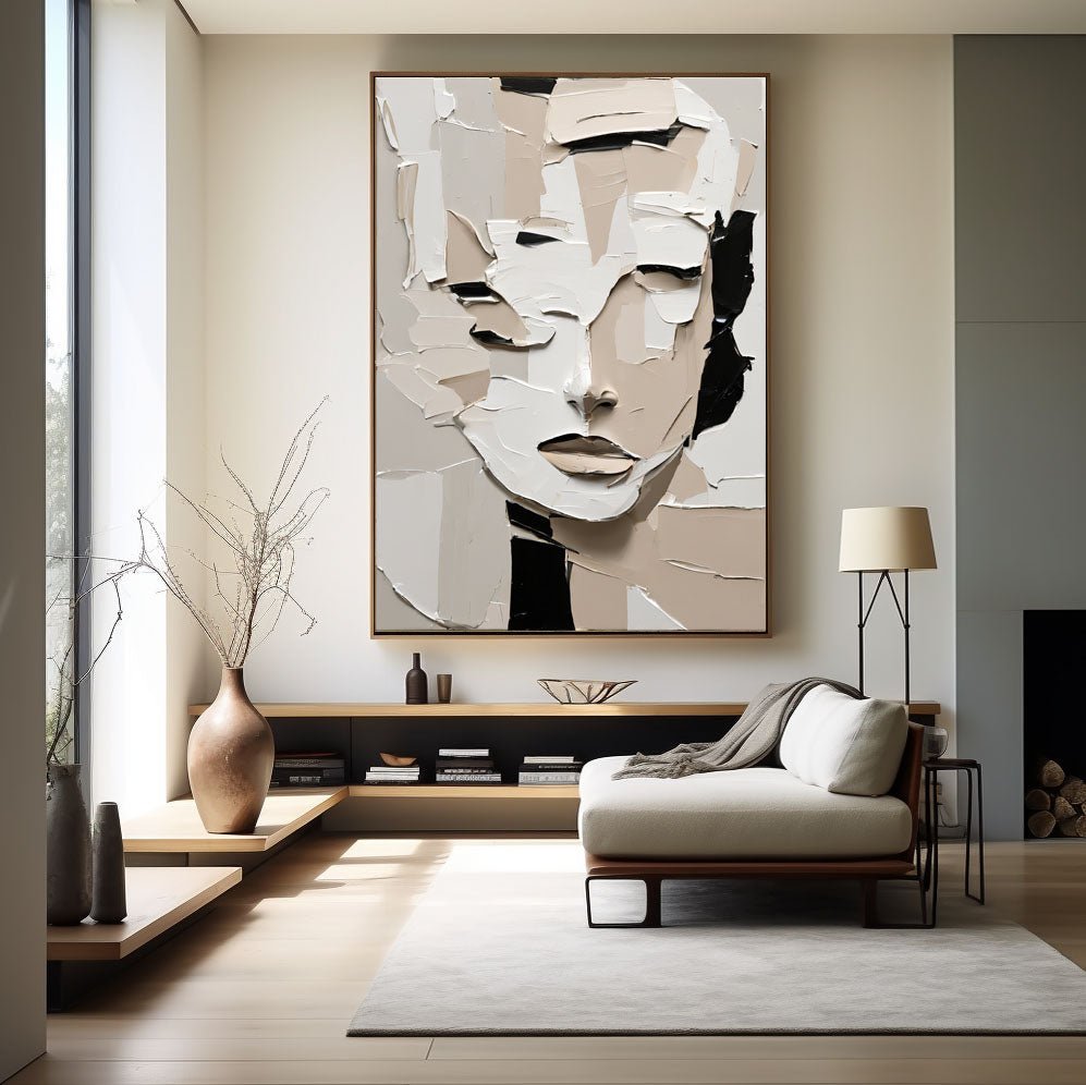 Heavy Impasto Texture Wall Art | Palette Knife Portrait Print