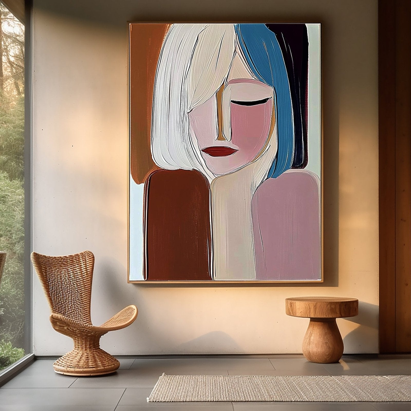 Modern Abstract Portrait | Colorful Figurative Painting #AA 471
