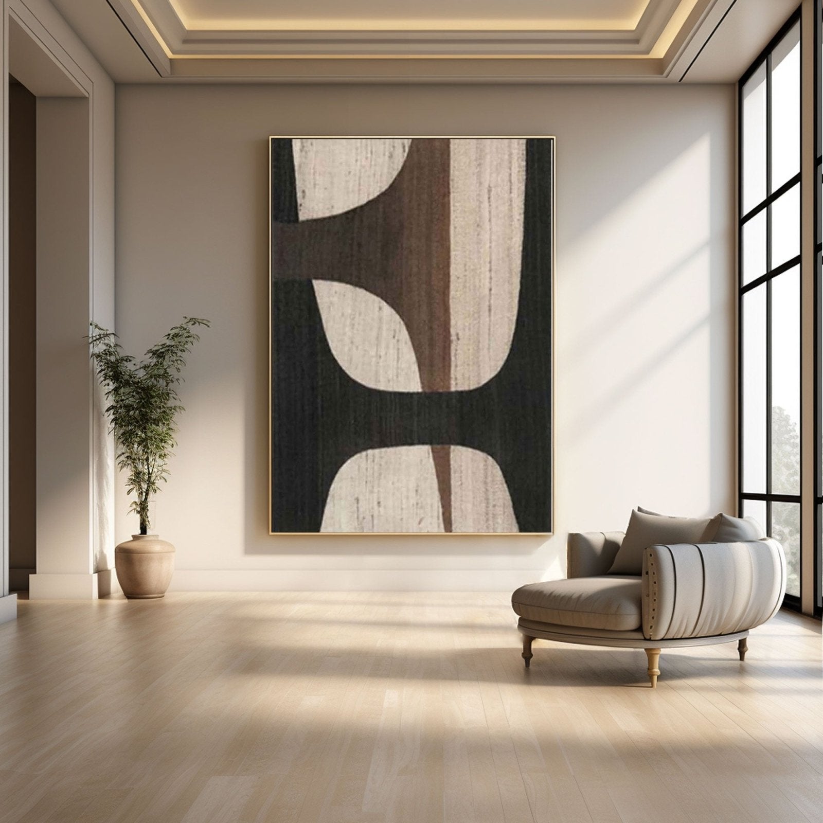 Abstract Organic Shapes Wall Art Neutral #TC 158