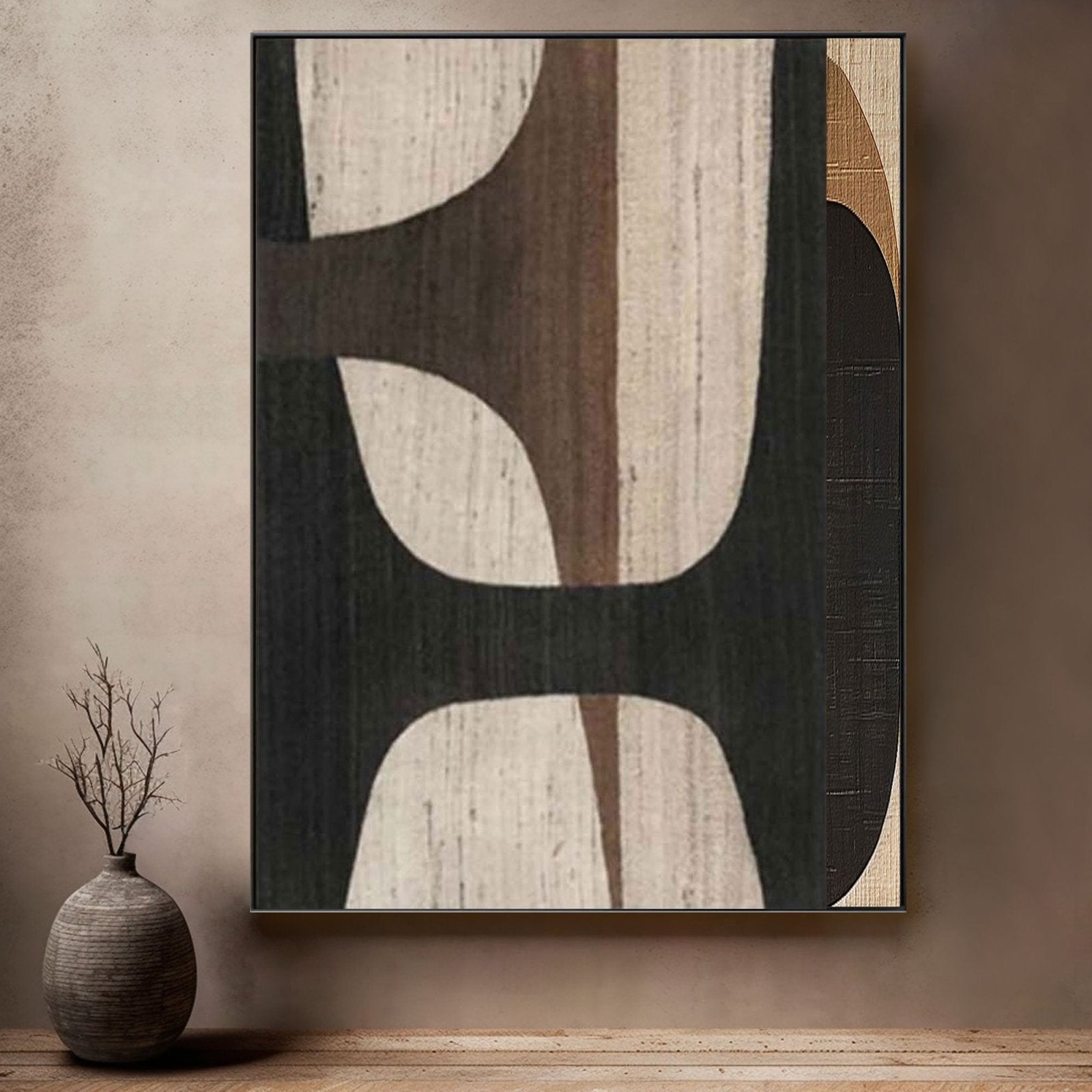 Abstract Organic Shapes Wall Art Neutral #TC 158