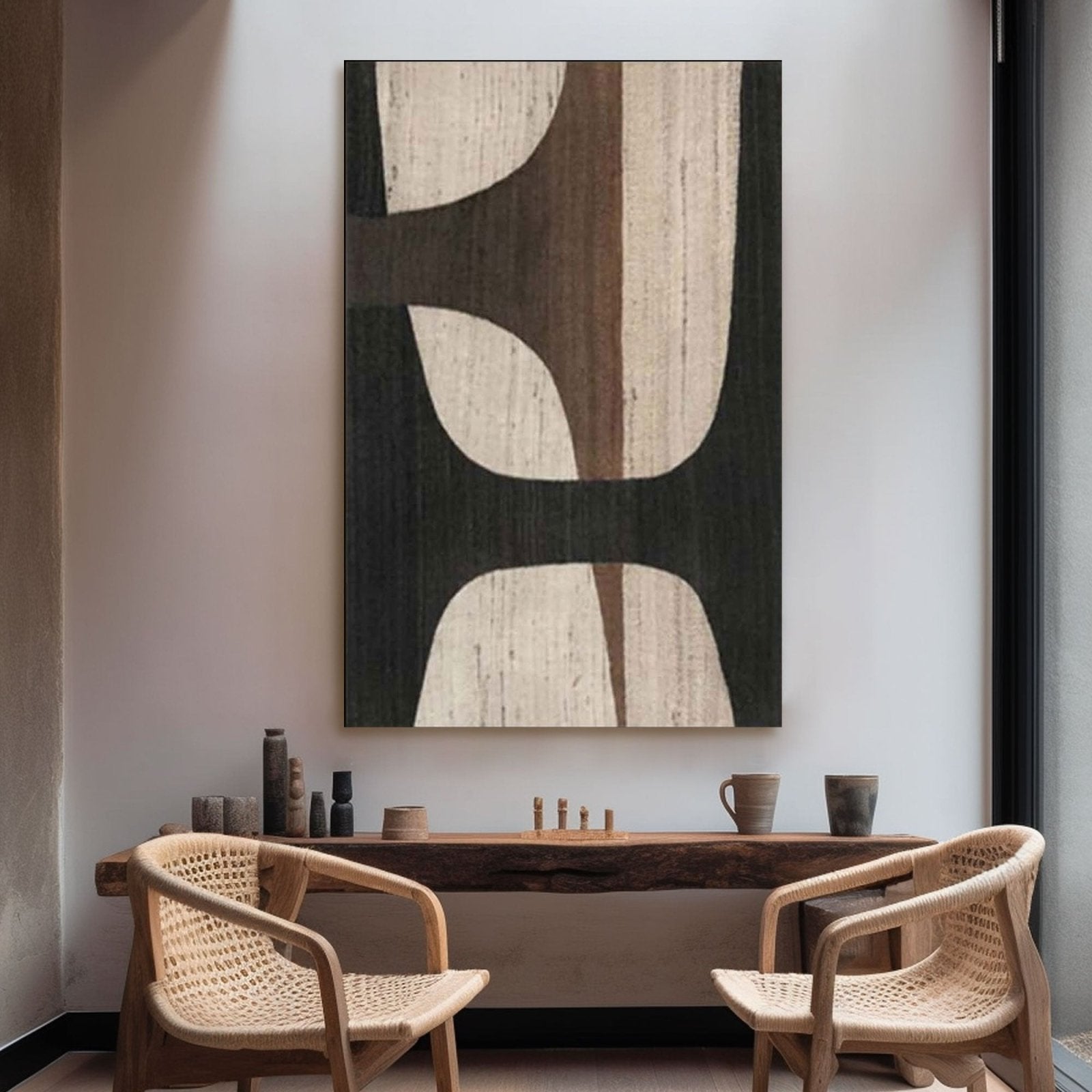 Abstract Organic Shapes Wall Art Neutral #TC 158
