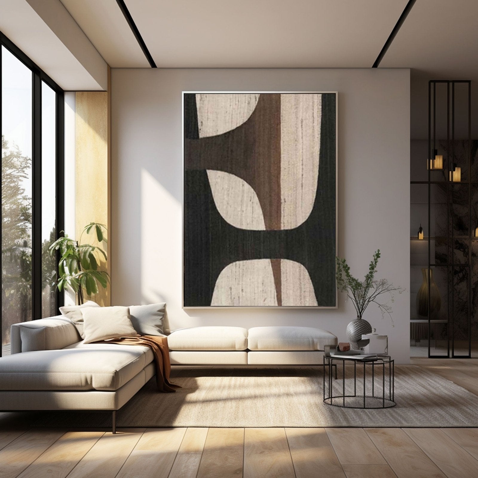 Abstract Organic Shapes Wall Art Neutral #TC 158