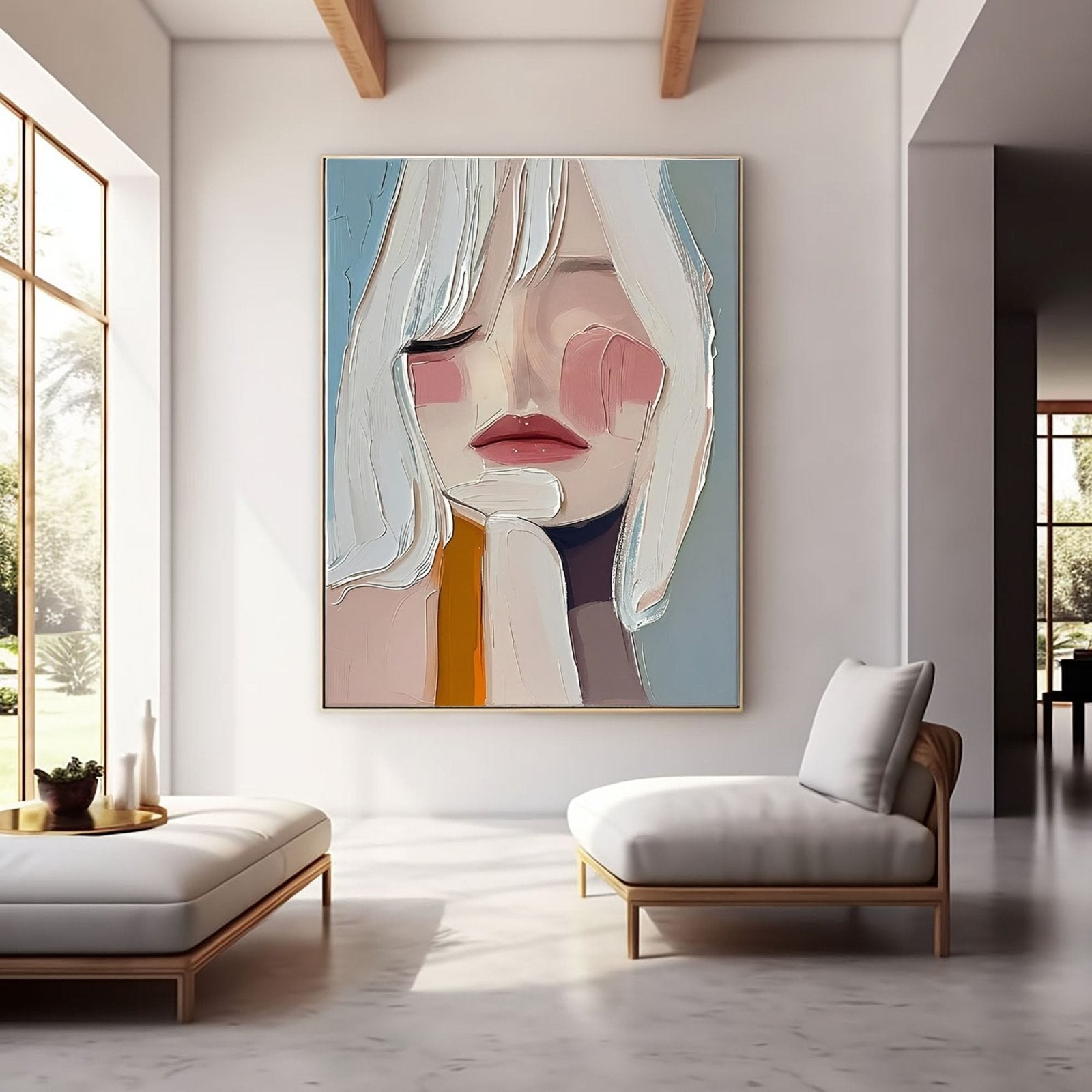 Hand-Painted Abstract Woman | Colorful Contemporary Art