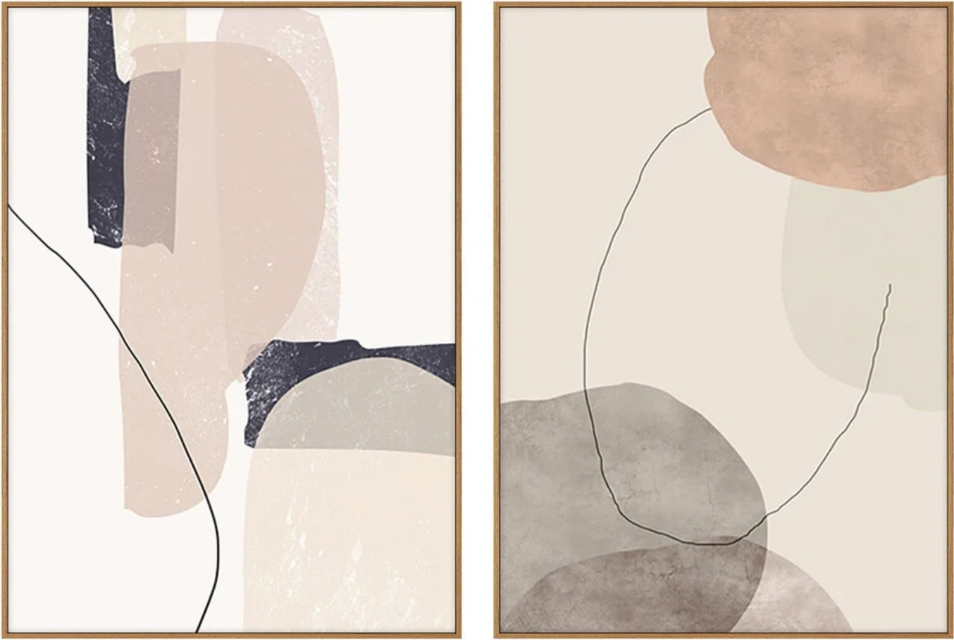 Two-piece Abstract Wall Art, Gold Accents, Versatile