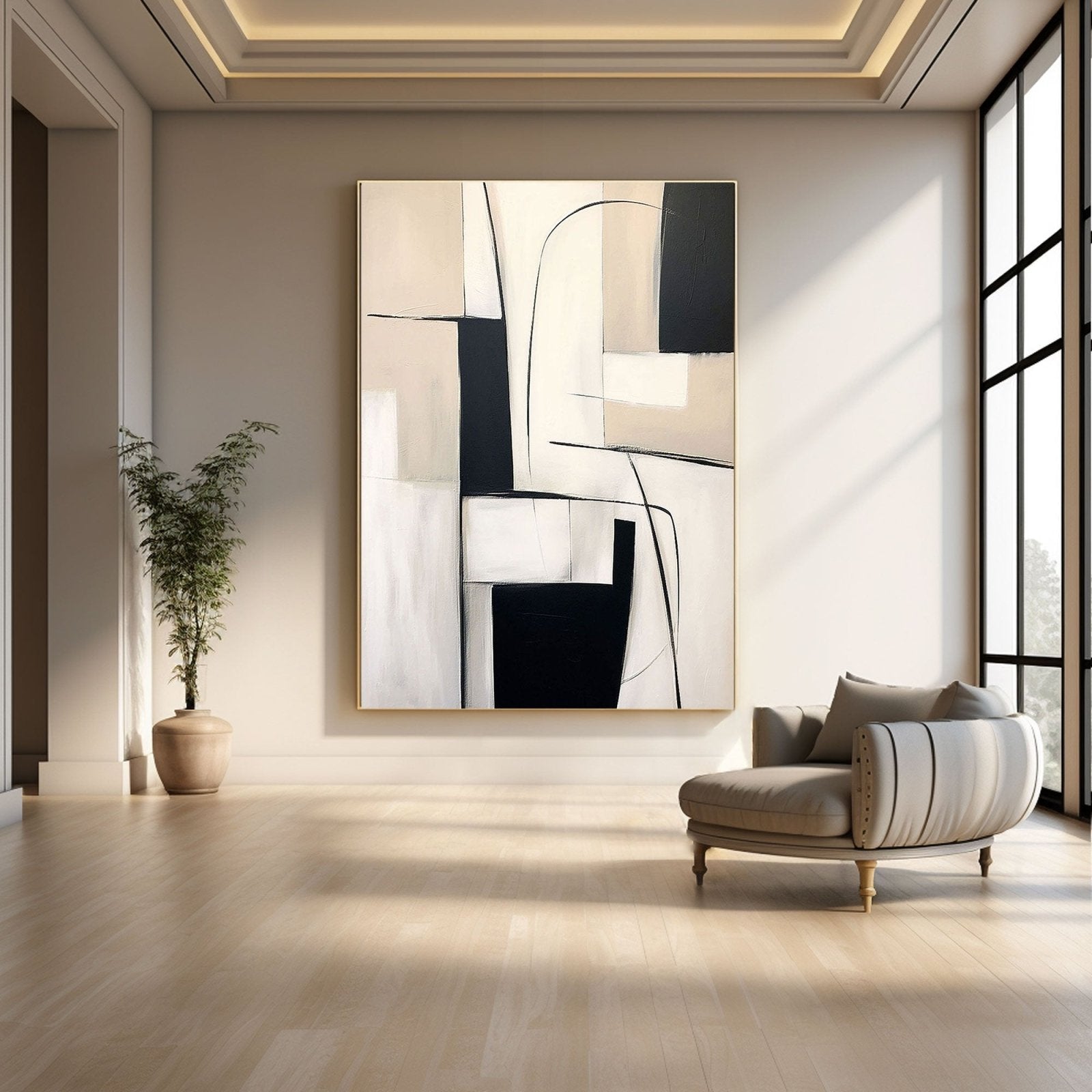Neutral Tone Geometric Wall Decor