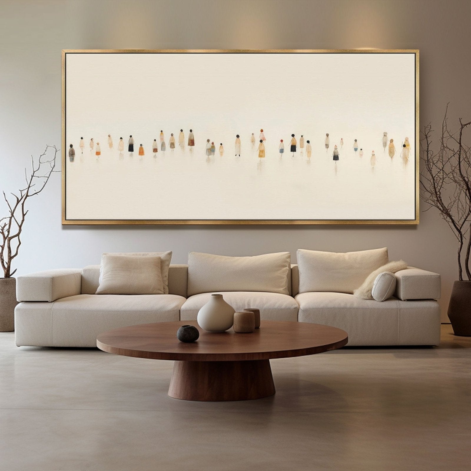 Minimalist Abstract People Canvas | Panoramic Wall Art #AA 443