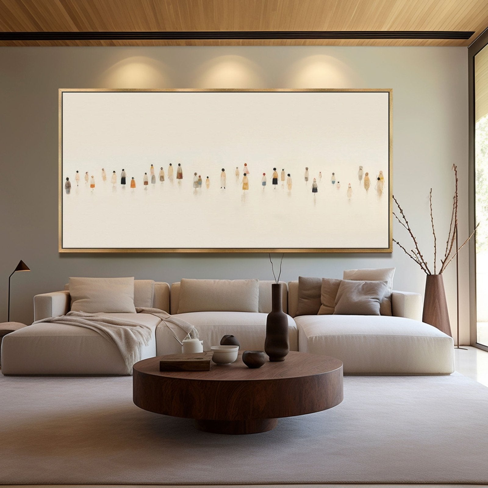 Minimalist Abstract People Canvas | Panoramic Wall Art #AA 443