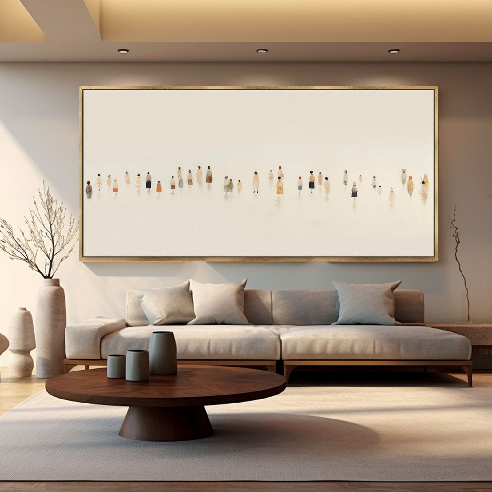 Minimalist Abstract People Canvas | Panoramic Wall Art #AA 443