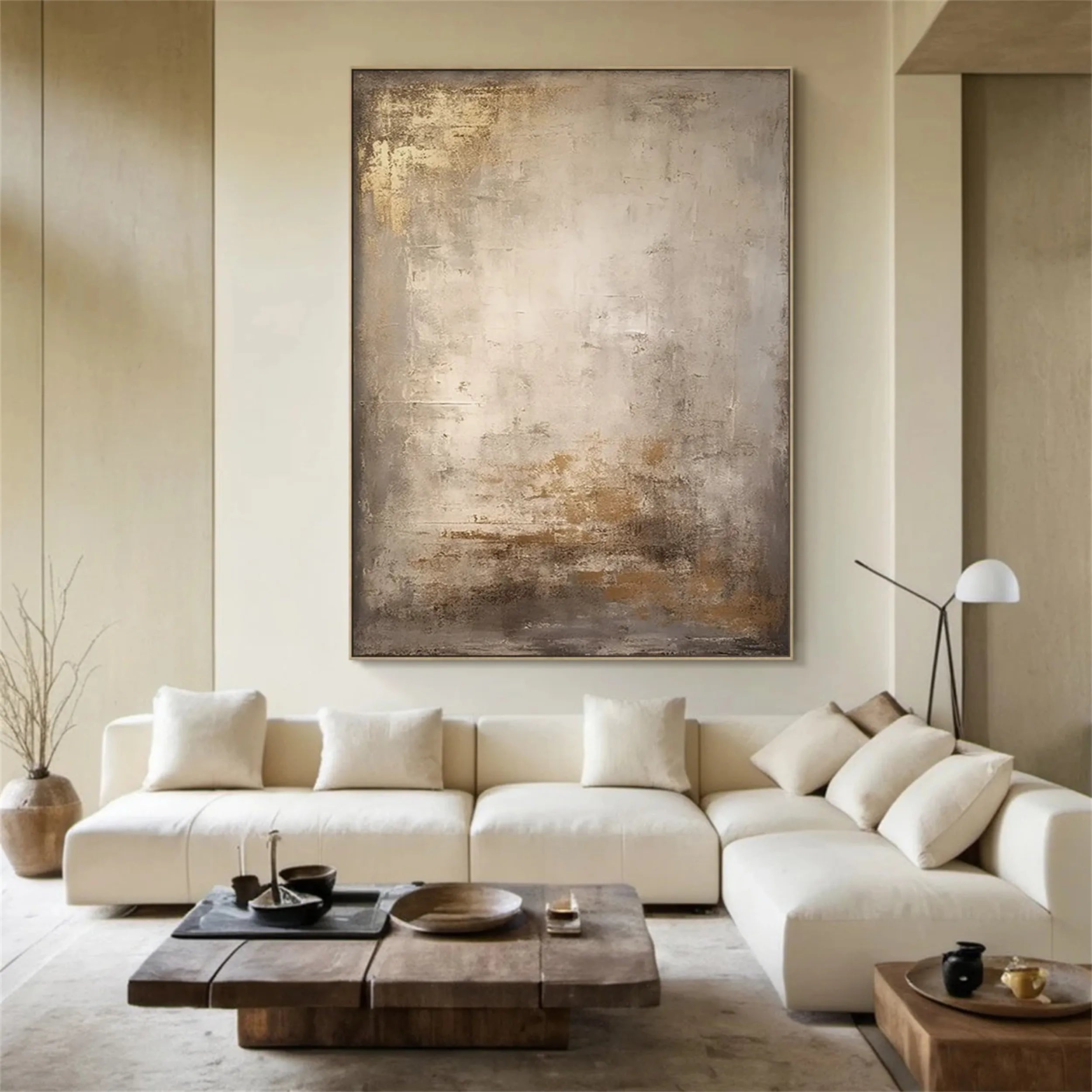 Wabi Sabi Textured Wall Art | Large Vertical Neutral Abstract Canvas #ZZ 109