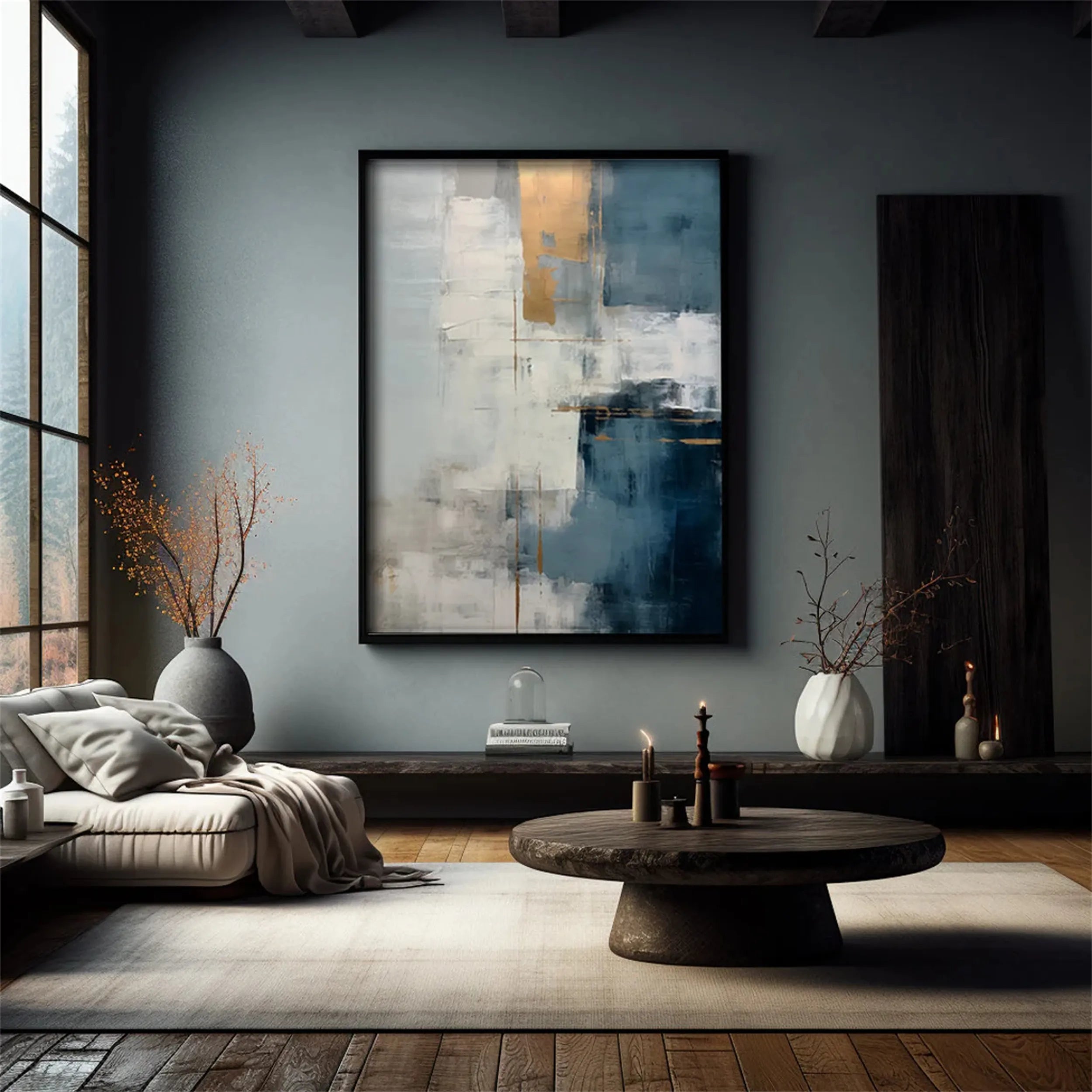 Abstract Wall Art for Living Room | Large Contemporary Painting #ZZ 108