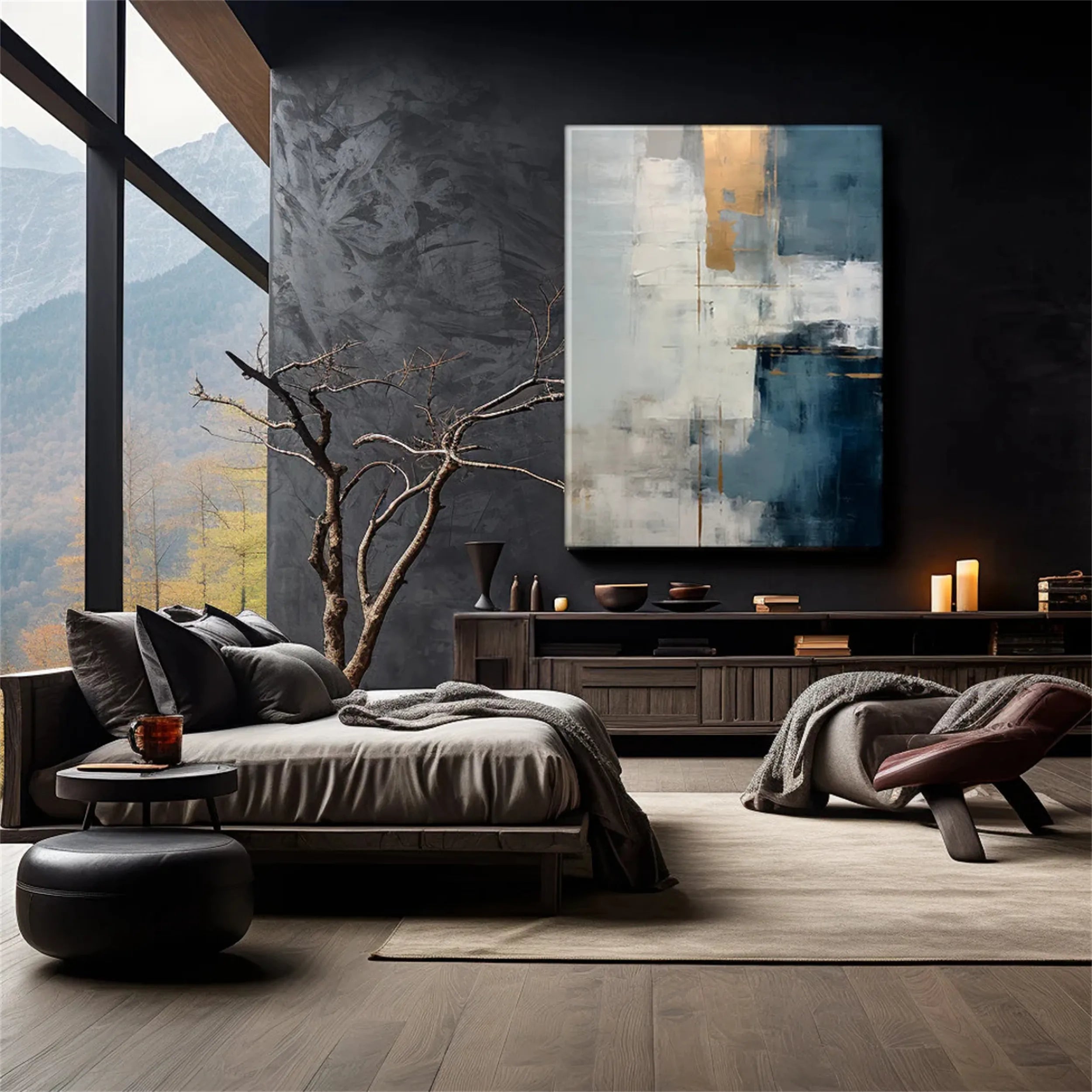 Abstract Wall Art for Living Room | Large Contemporary Painting #ZZ 108