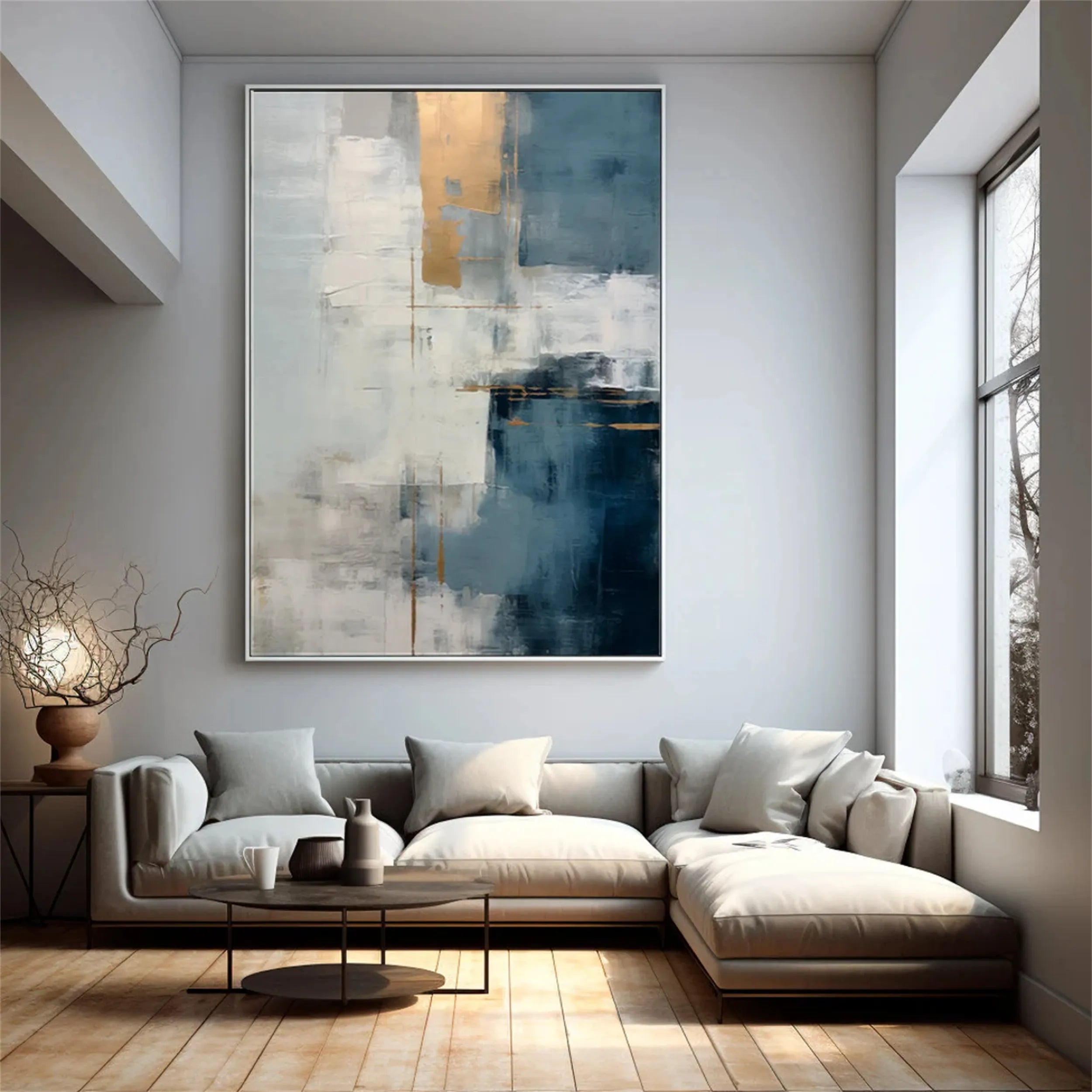 Abstract Wall Art for Living Room | Large Contemporary Painting