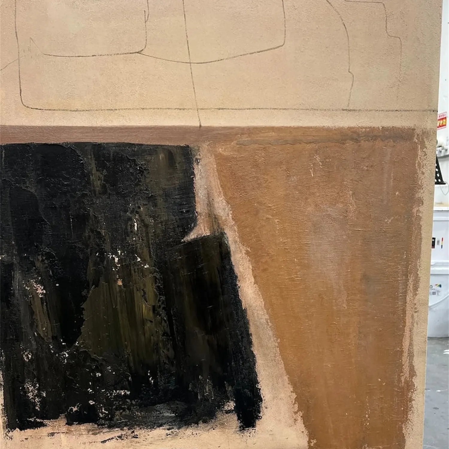 Large Abstract Wall Art for Living Room | Wabi Sabi Neutral Painting #ZZ 110