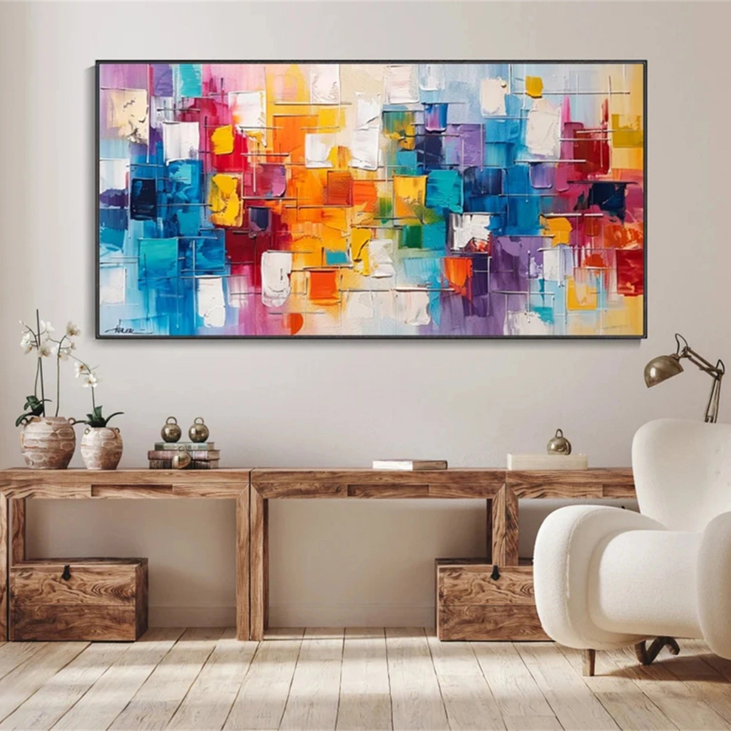 Colorful Textured Abstract Art | Modern Oil Painting #TB 097