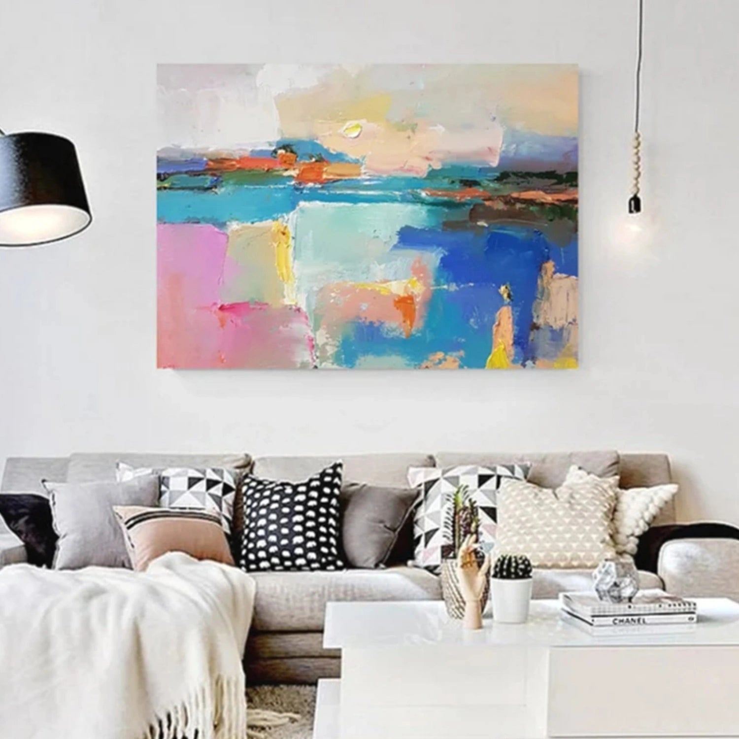 Hand-Painted Abstract Vista | Bright Colorful Art #TB 103