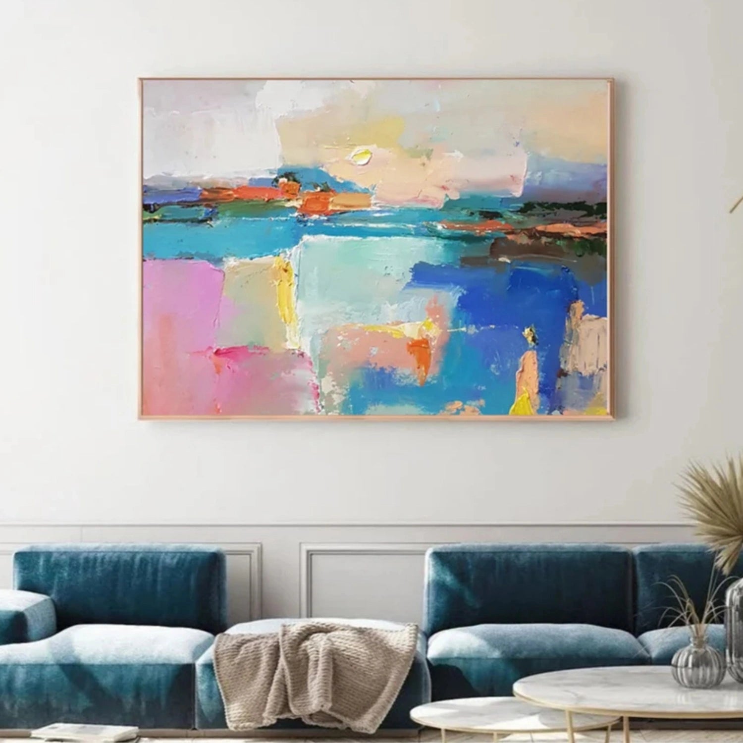 Hand-Painted Abstract Vista | Bright Colorful Art #TB 103