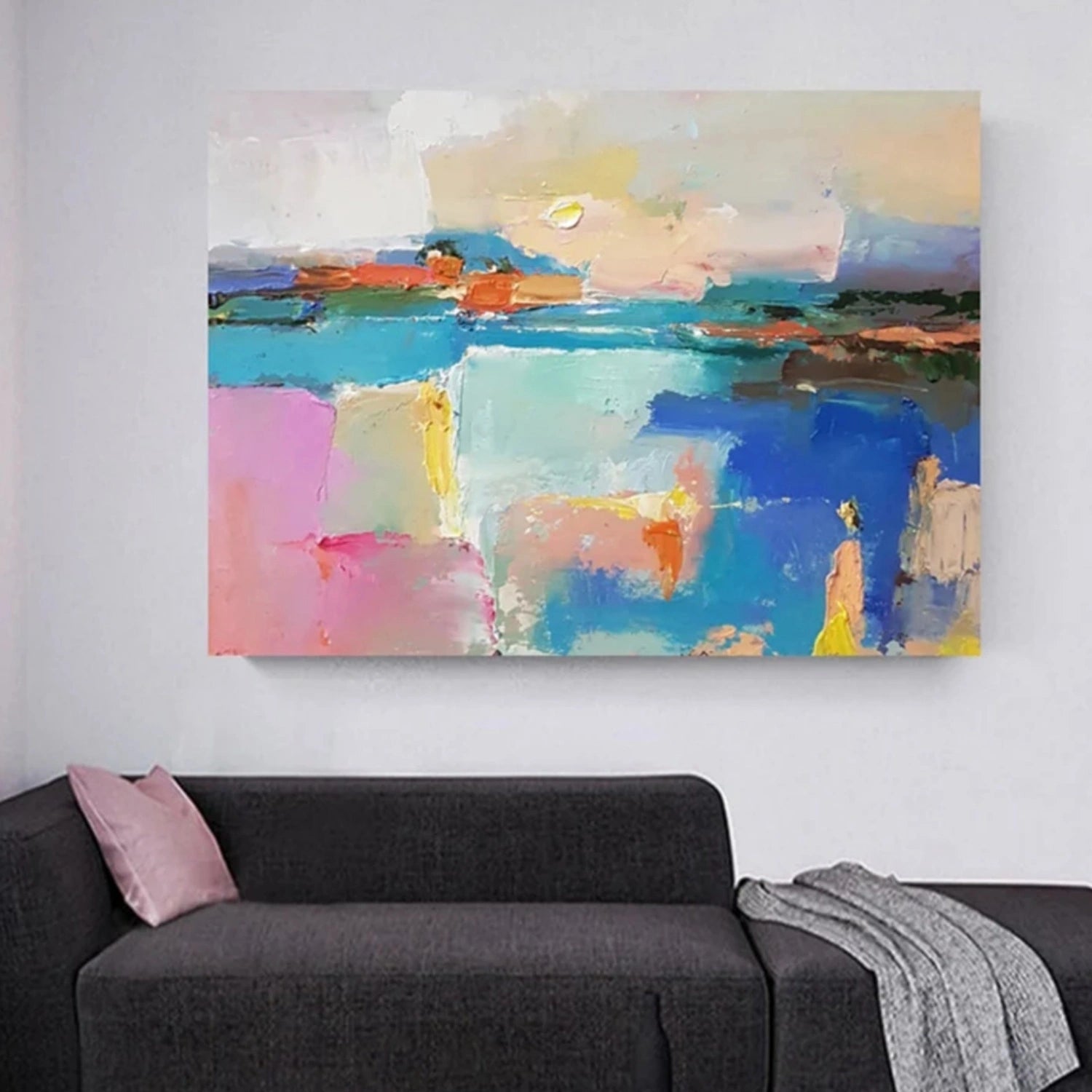 Hand-Painted Abstract Vista | Bright Colorful Art #TB 103