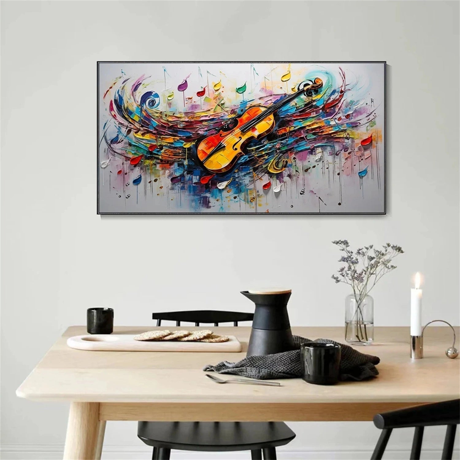 Violin Abstract Art | Colorful Musical Painting #TB 106