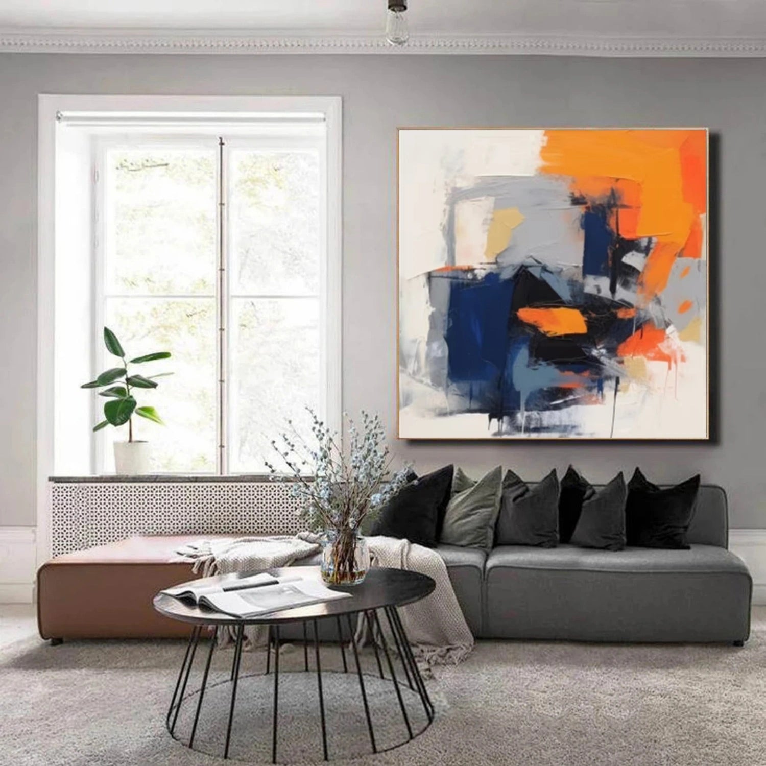 Modern Palette Knife Art | Abstract Color Blocks #TB 111