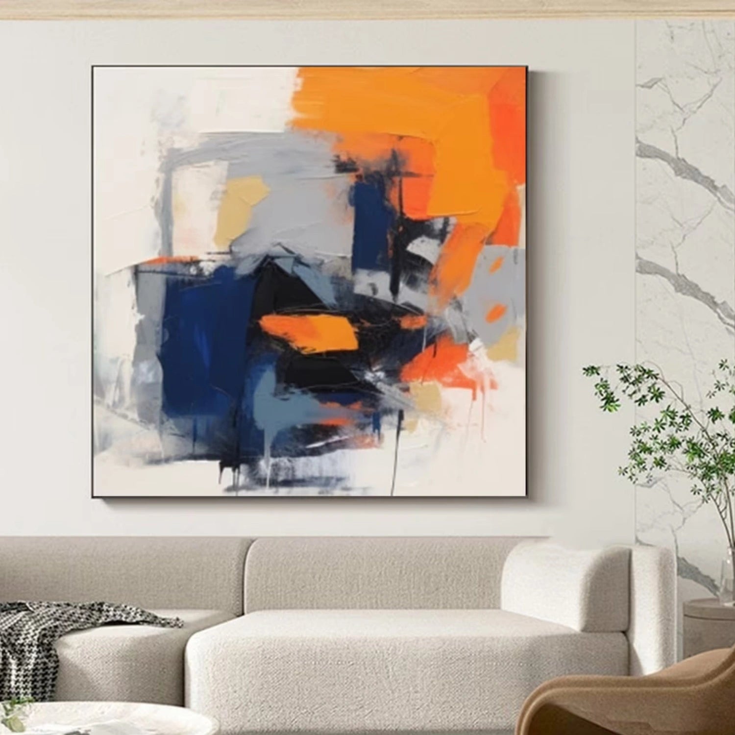 Modern Palette Knife Art | Abstract Color Blocks #TB 111