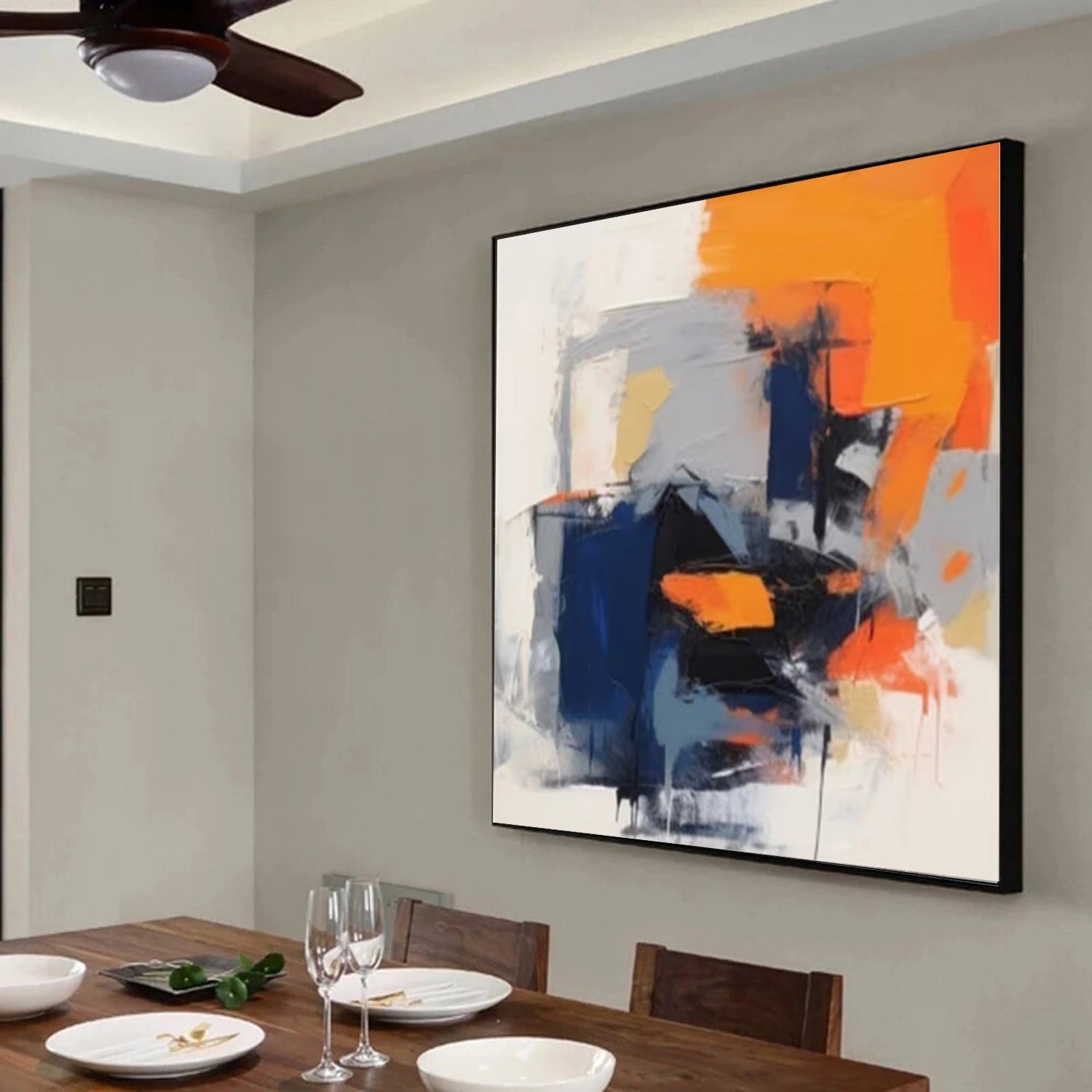 Modern Palette Knife Art | Abstract Color Blocks #TB 111