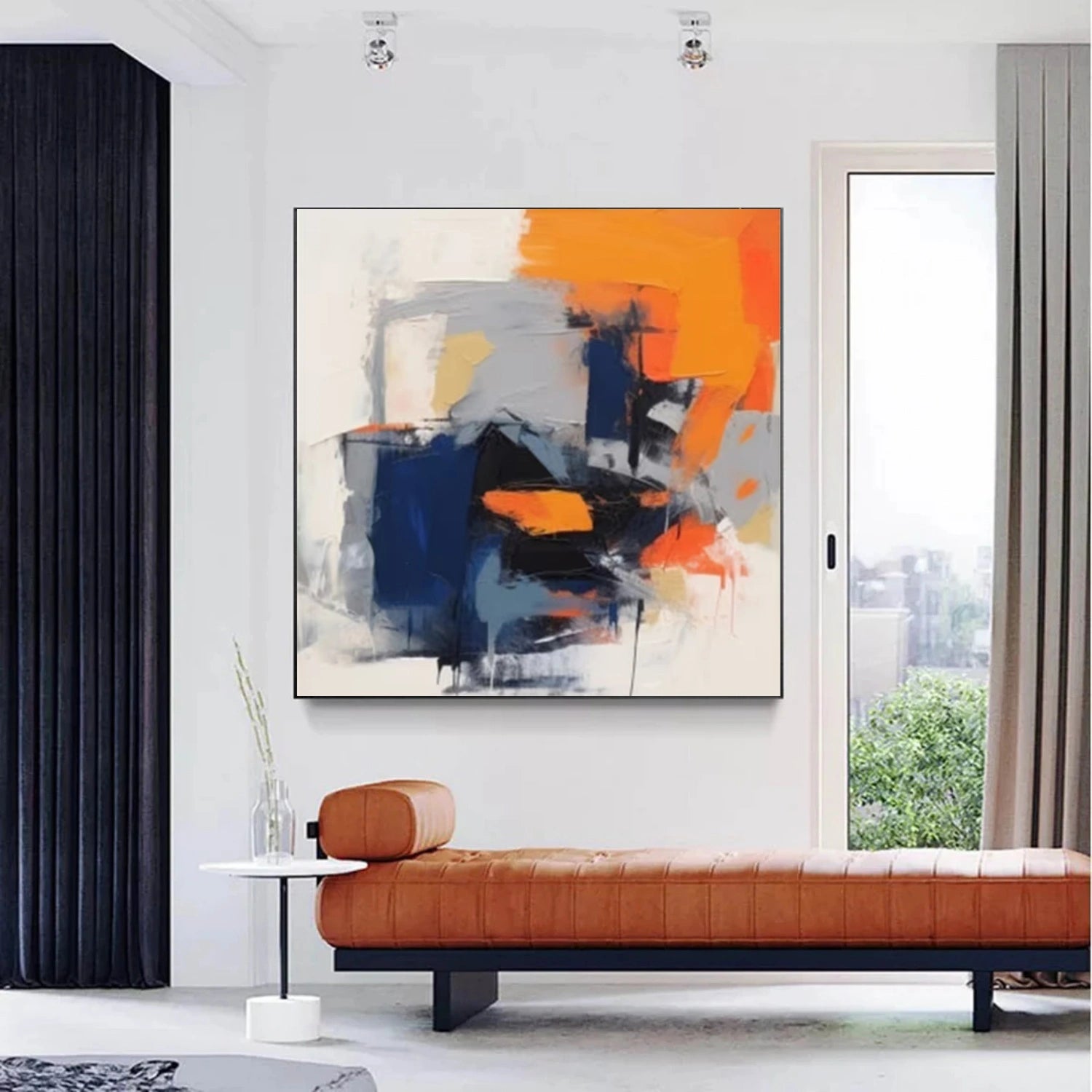 Modern Palette Knife Art | Abstract Color Blocks #TB 111