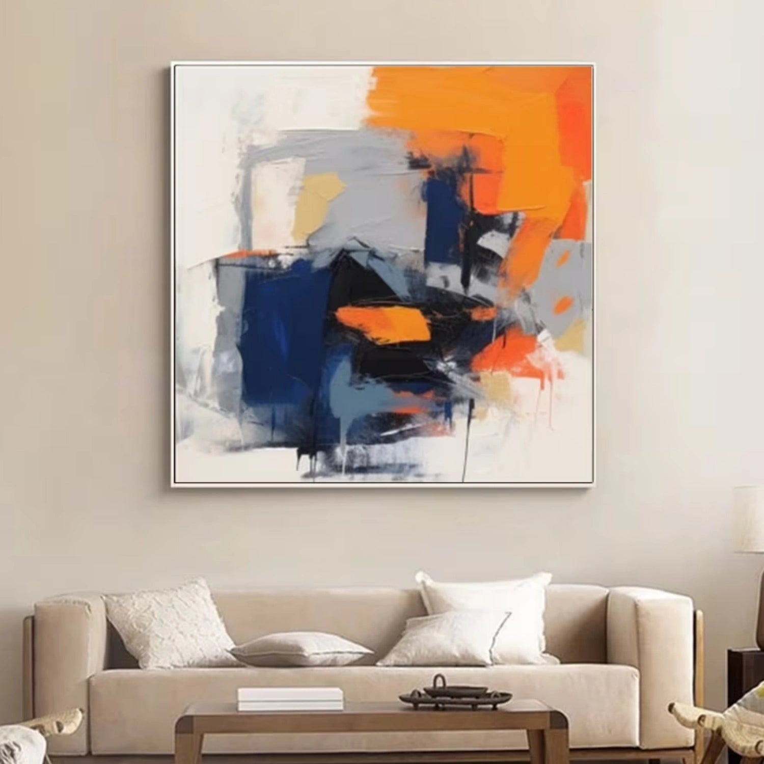 Modern Palette Knife Art | Abstract Color Blocks #TB 111