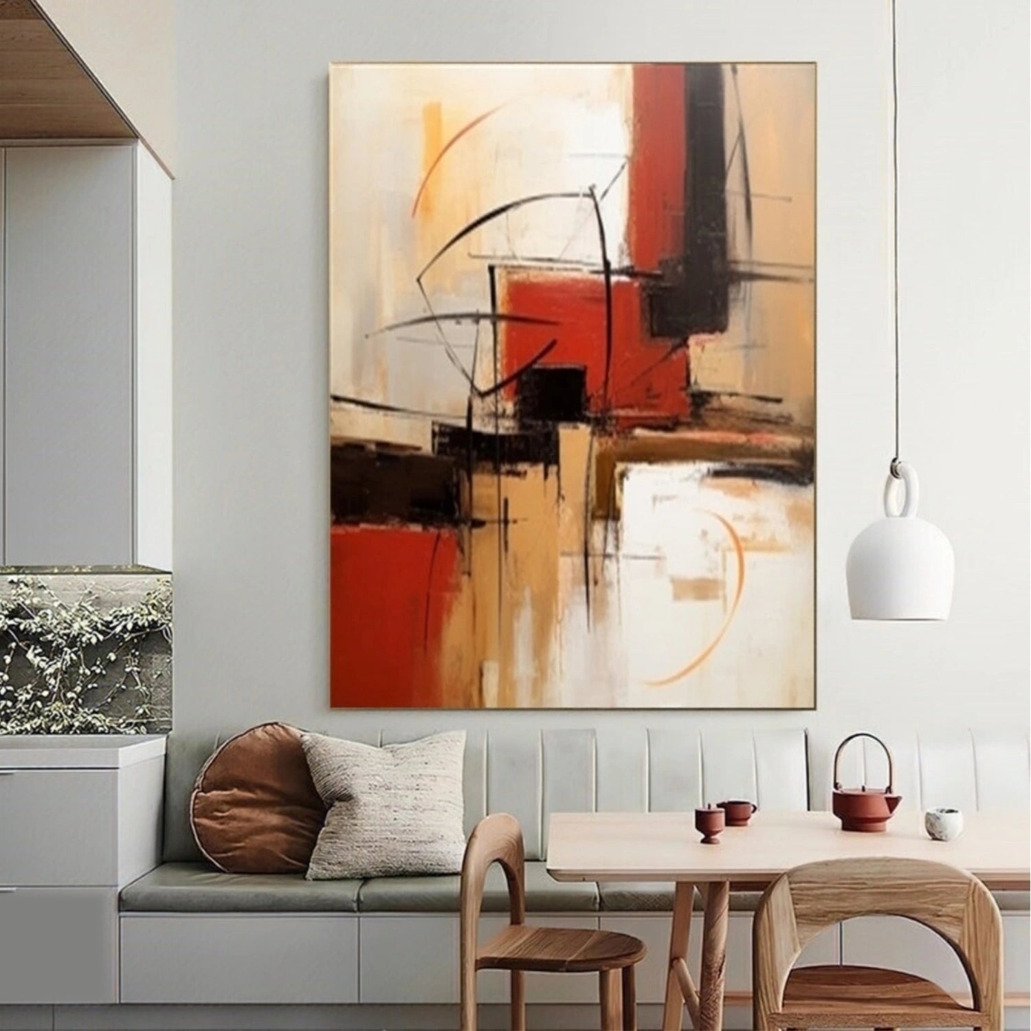Eye-Catching Textured Abstract | Modern Red Orange #TB 112