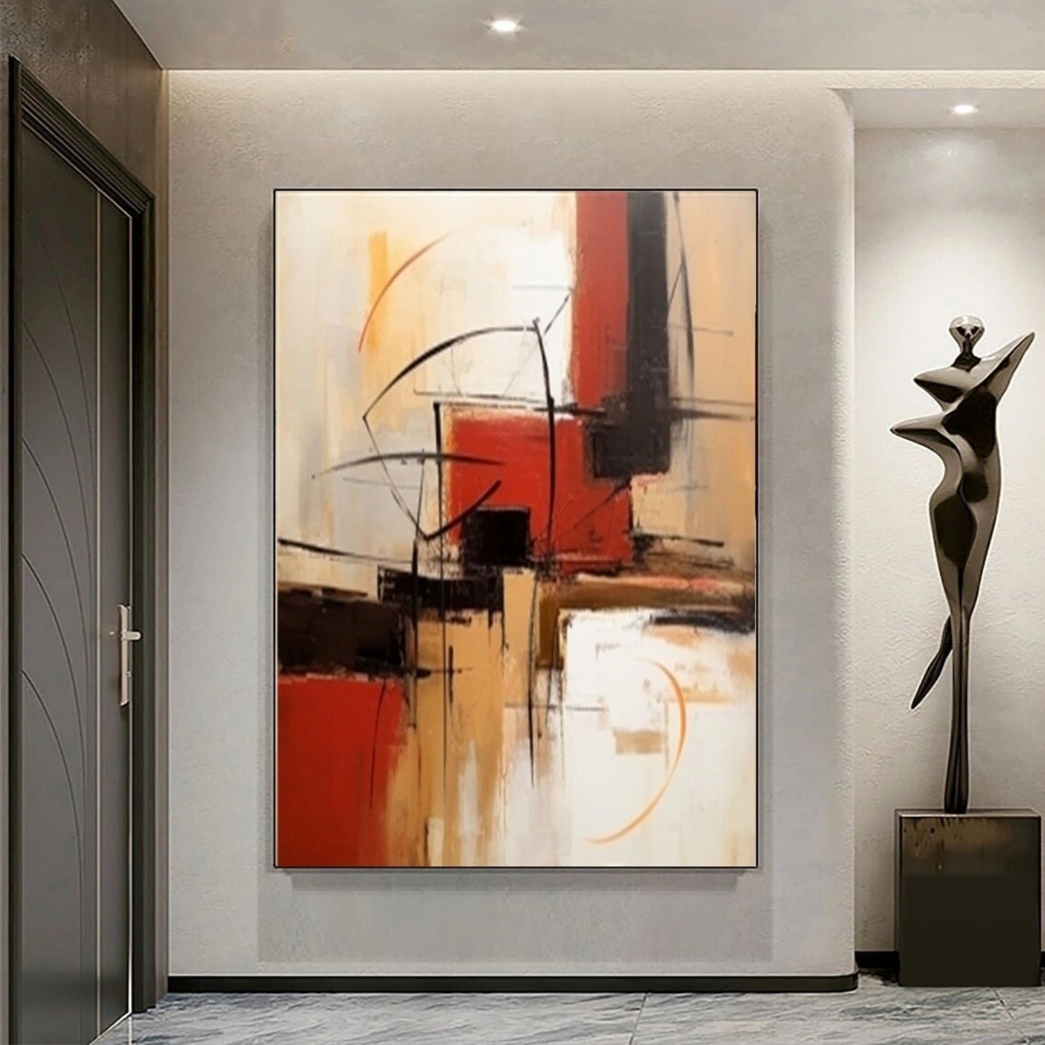 Eye-Catching Textured Abstract | Modern Red Orange #TB 112