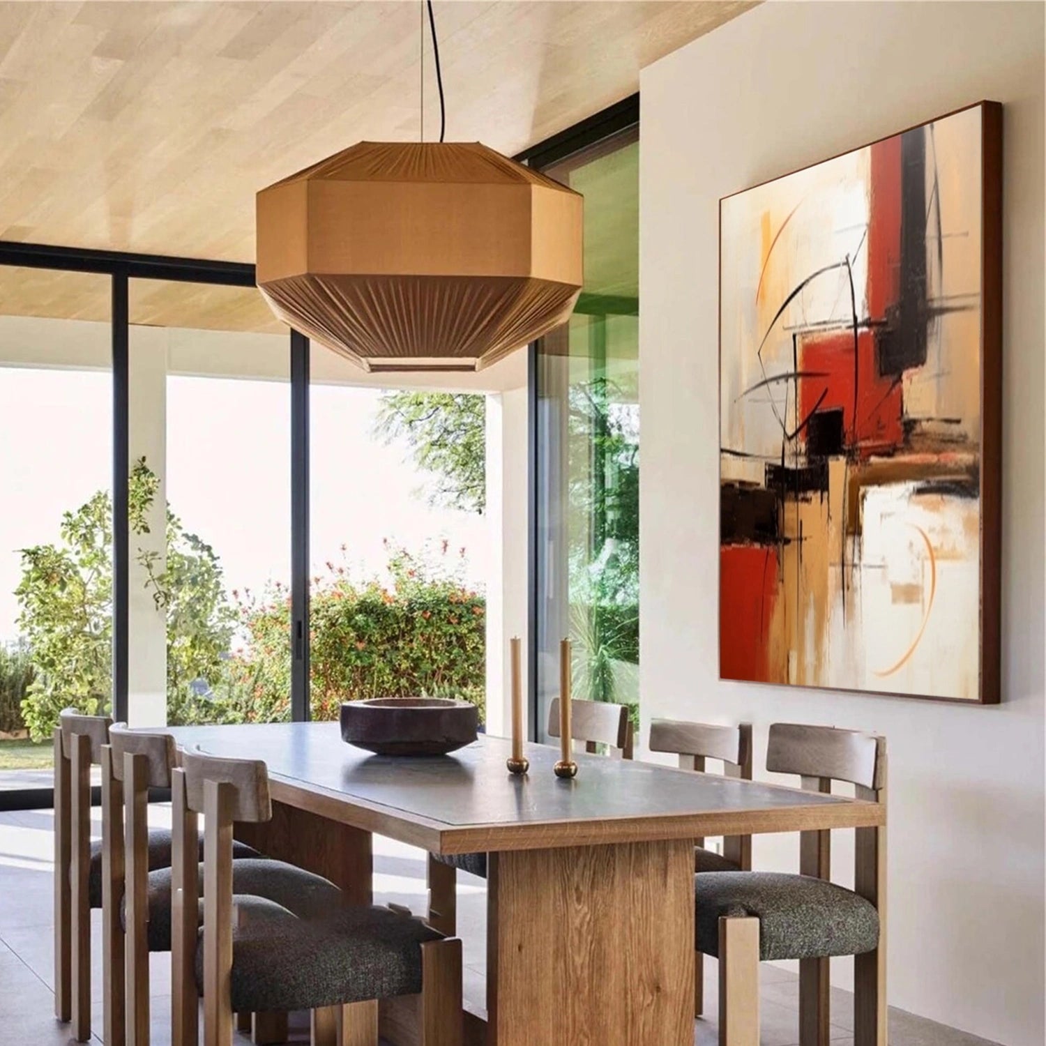 Eye-Catching Textured Abstract | Modern Red Orange #TB 112