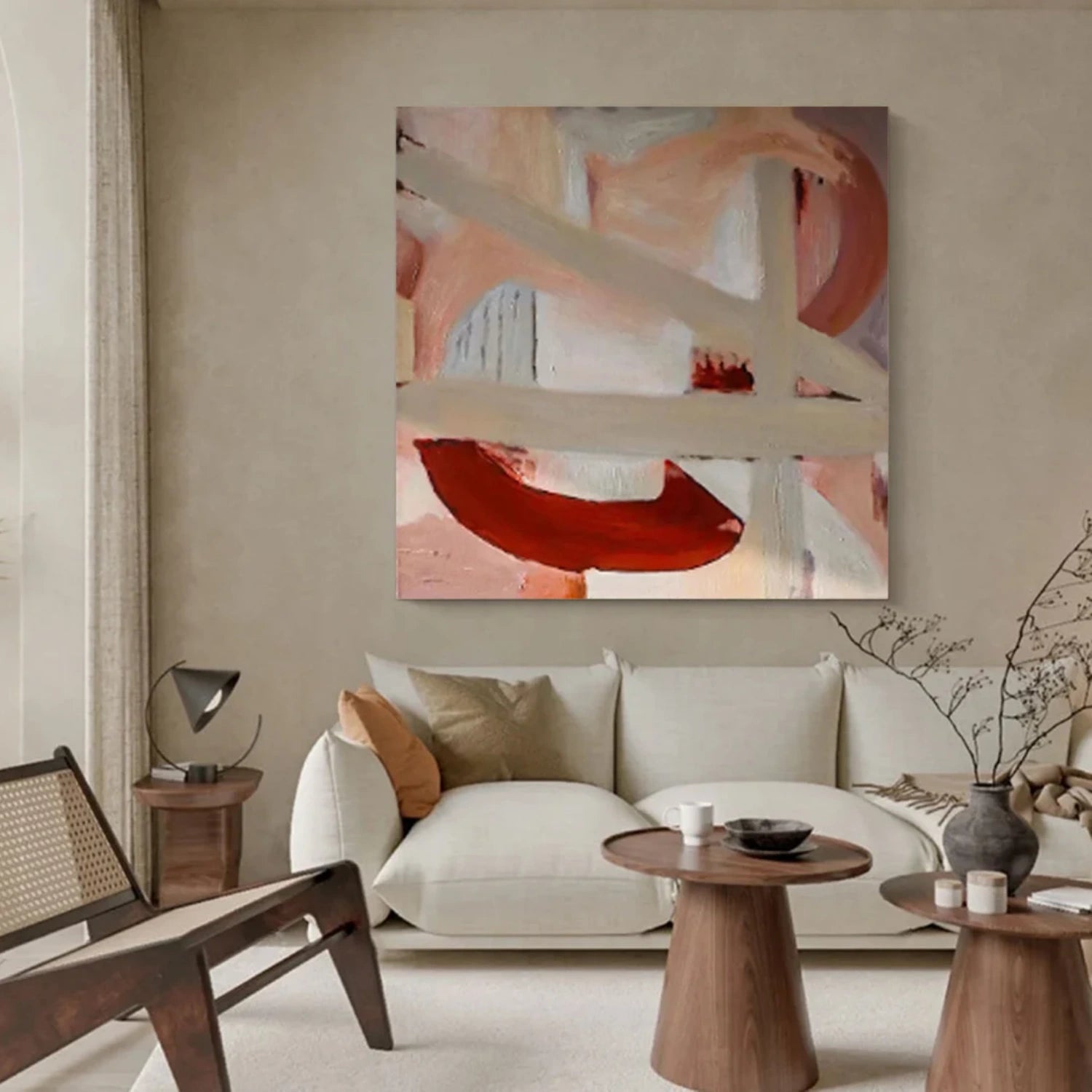 Abstract Pink & Red Art | Modern Abstract Painting #TB 113