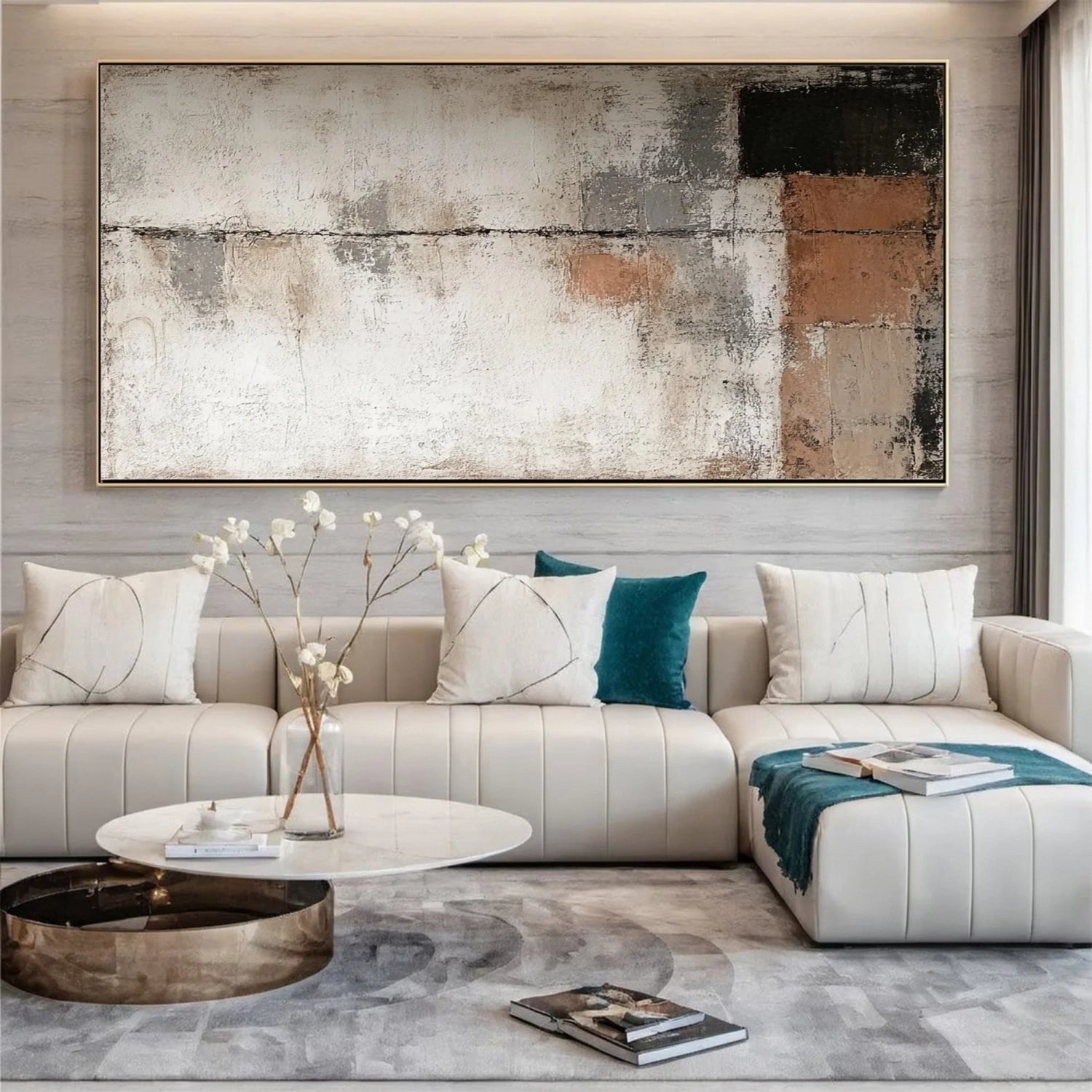 Hand-Painted Modern Geometric Abstract Art #TB 115