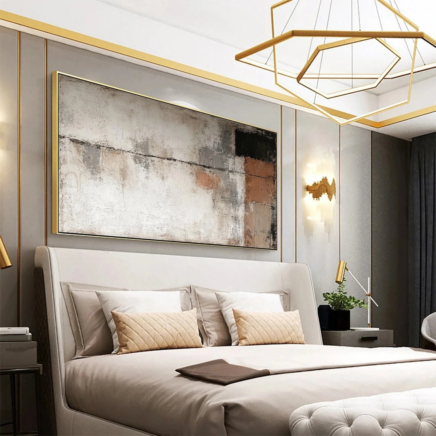 Hand-Painted Modern Geometric Abstract Art #TB 115