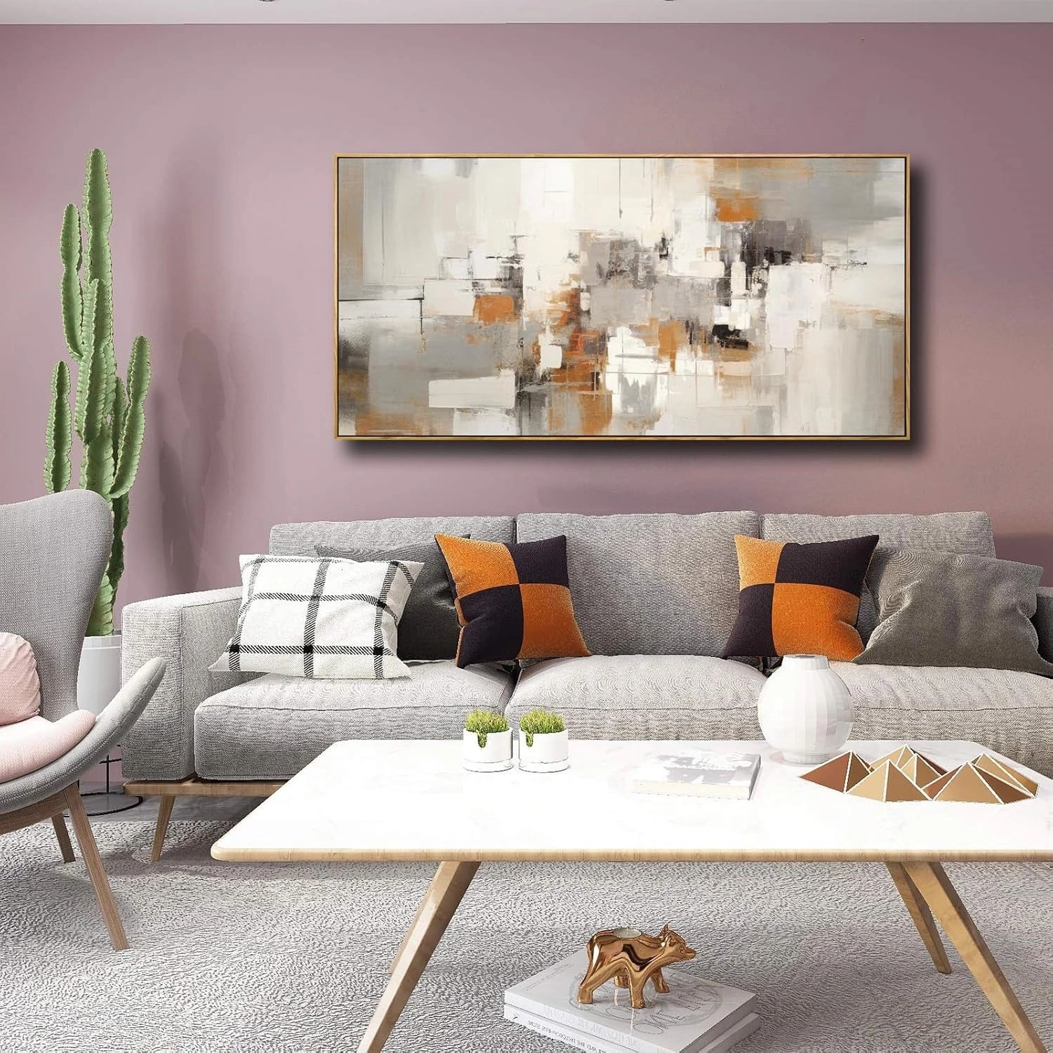 Original Abstract Painting | Earthy Tones & Grey #TB 116