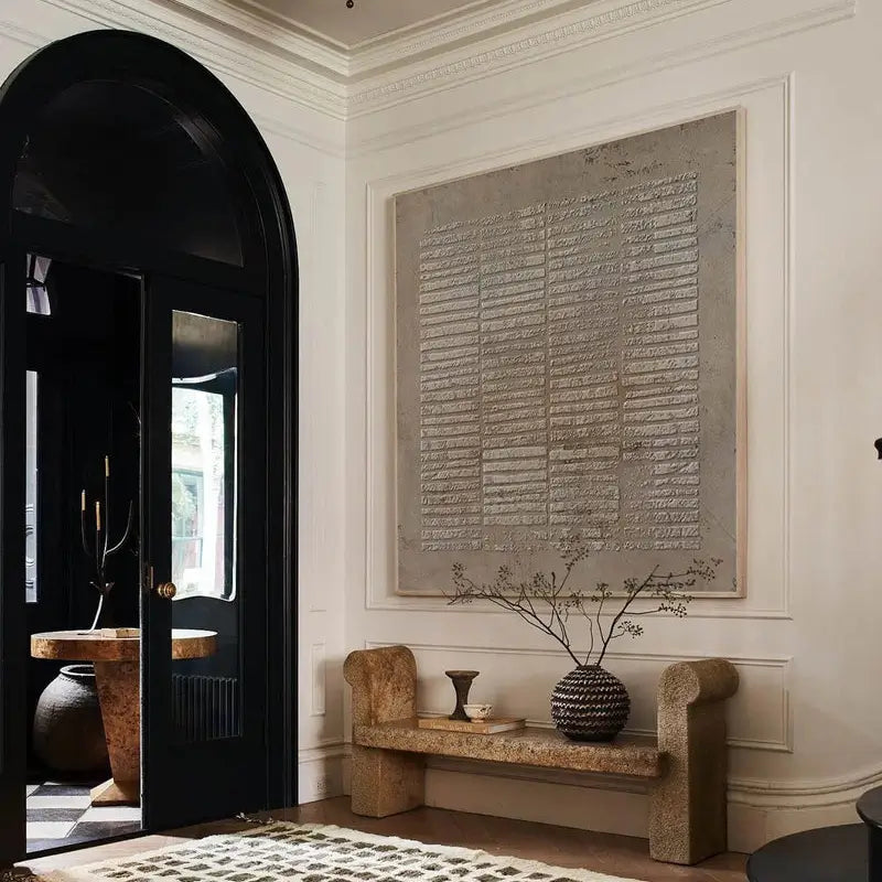 Wabi Sabi Textured Wall Art | Large Square Abstract Neutral Painting #ZZ 113