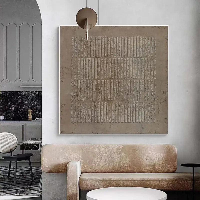 Wabi Sabi Textured Wall Art | Large Square Abstract Neutral Painting #ZZ 113
