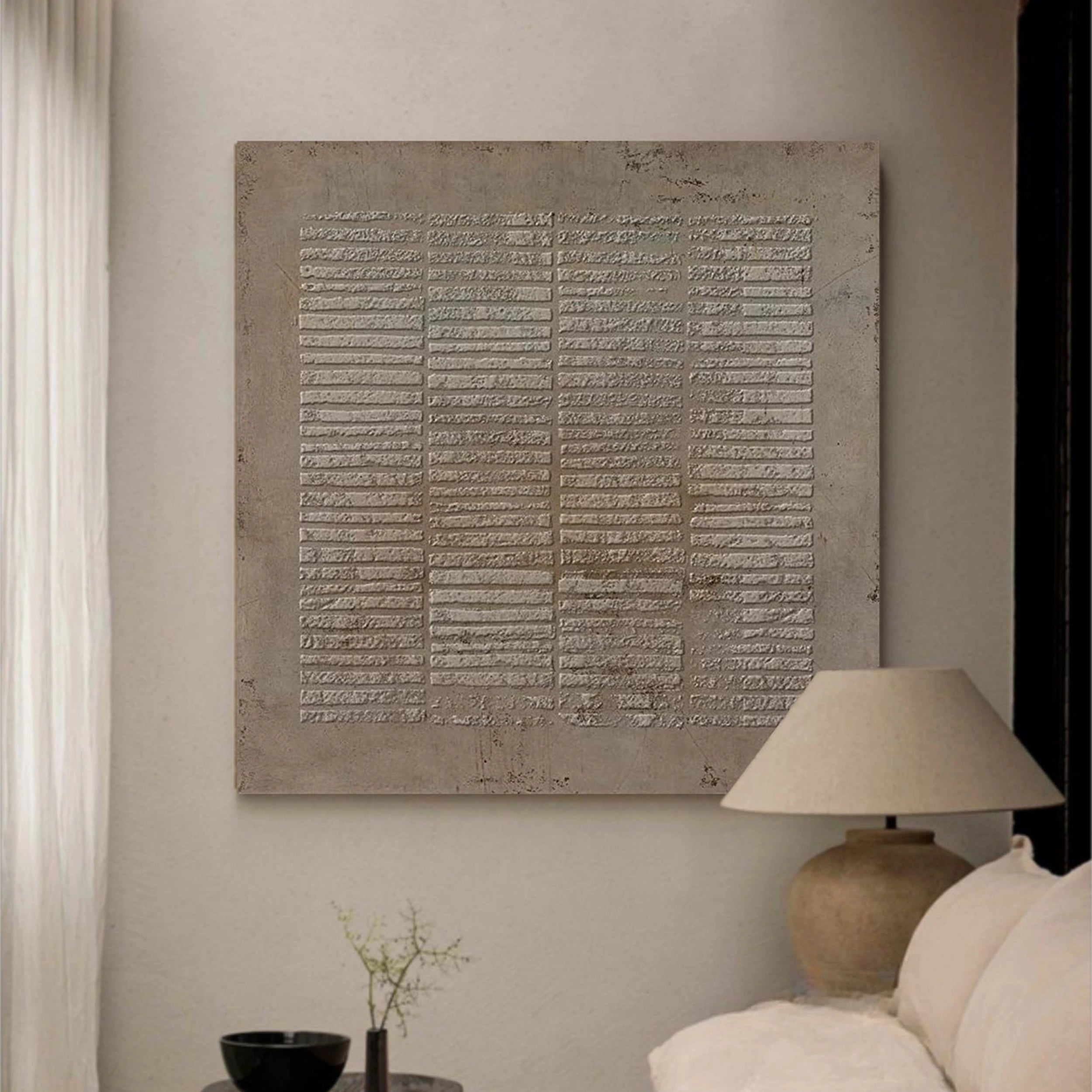 Wabi Sabi Textured Wall Art | Large Square Abstract Neutral Painting #ZZ 113