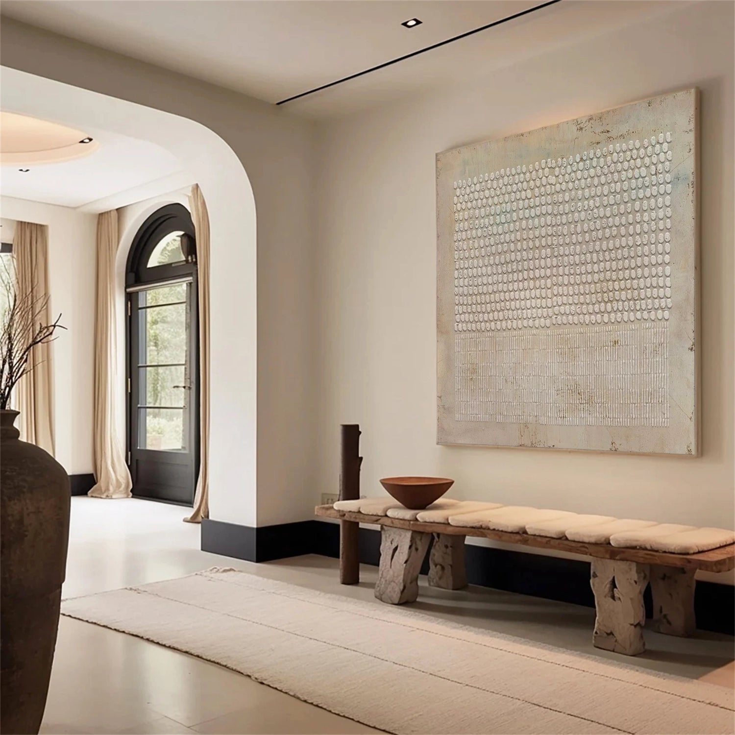 Large Textured Abstract Art | Square Neutral Wall Painting #ZZ 114