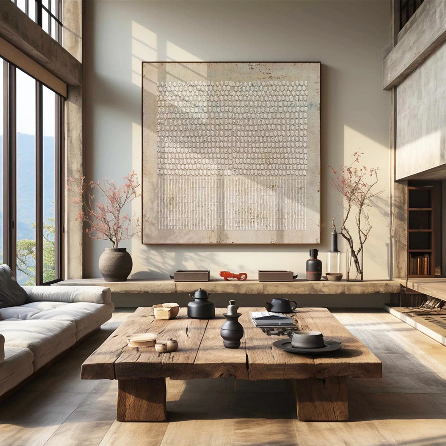 Large Textured Abstract Art | Square Neutral Wall Painting #ZZ 114