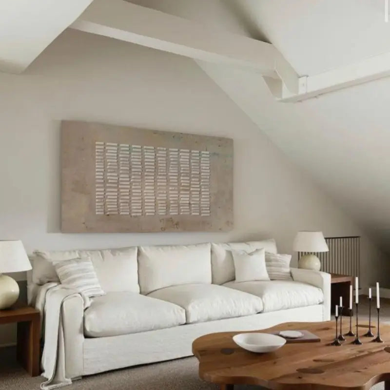 Beige Textured Abstract Oil Painting - Modern Minimalist Art #JJ 089