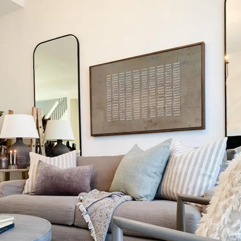 Beige Textured Abstract Oil Painting - Modern Minimalist Art #JJ 089