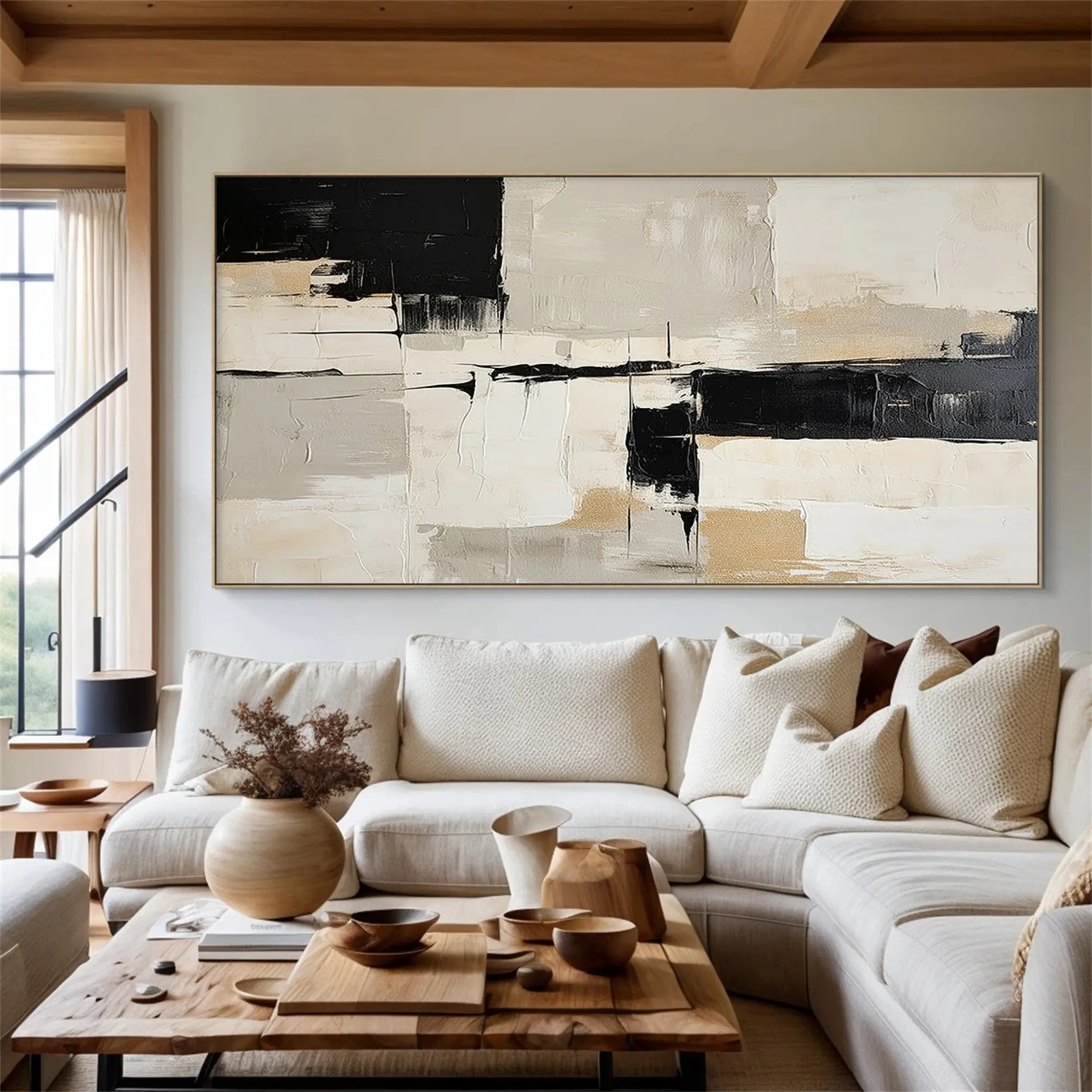 Artwork for Living Room | Large Neutral Abstract Painting #ZZ 112