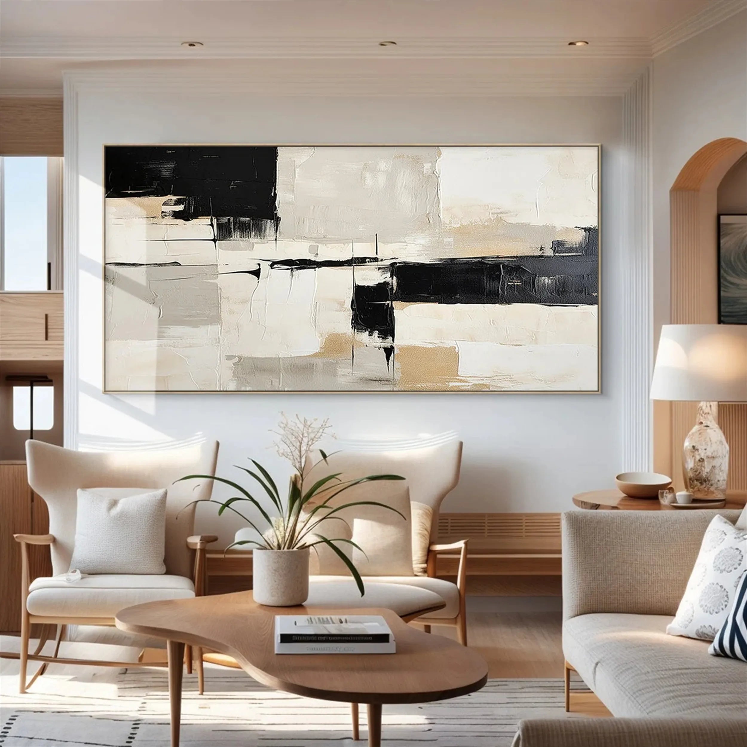 Artwork for Living Room | Large Neutral Abstract Painting #ZZ 112