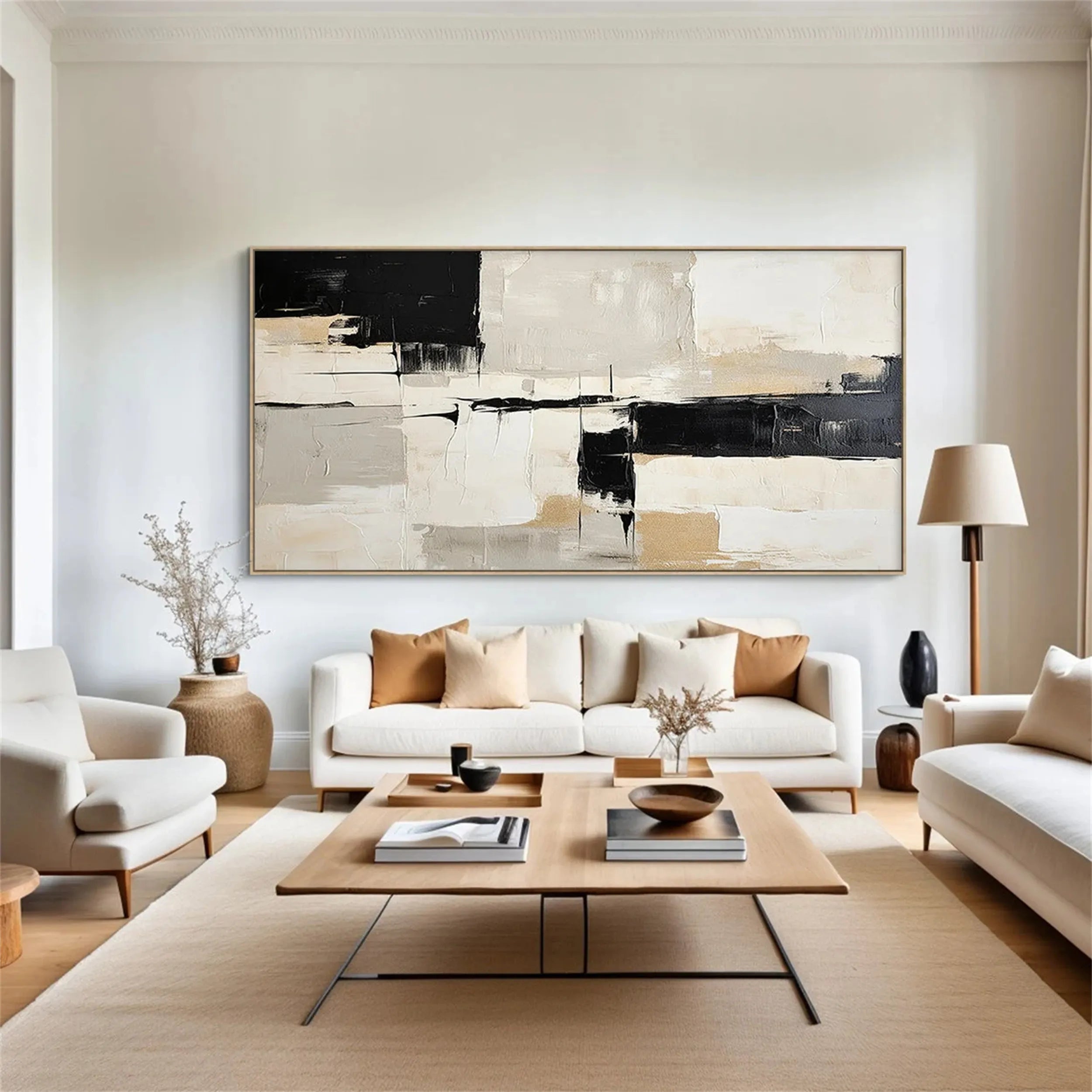 Artwork for Living Room | Large Neutral Abstract Painting #ZZ 112