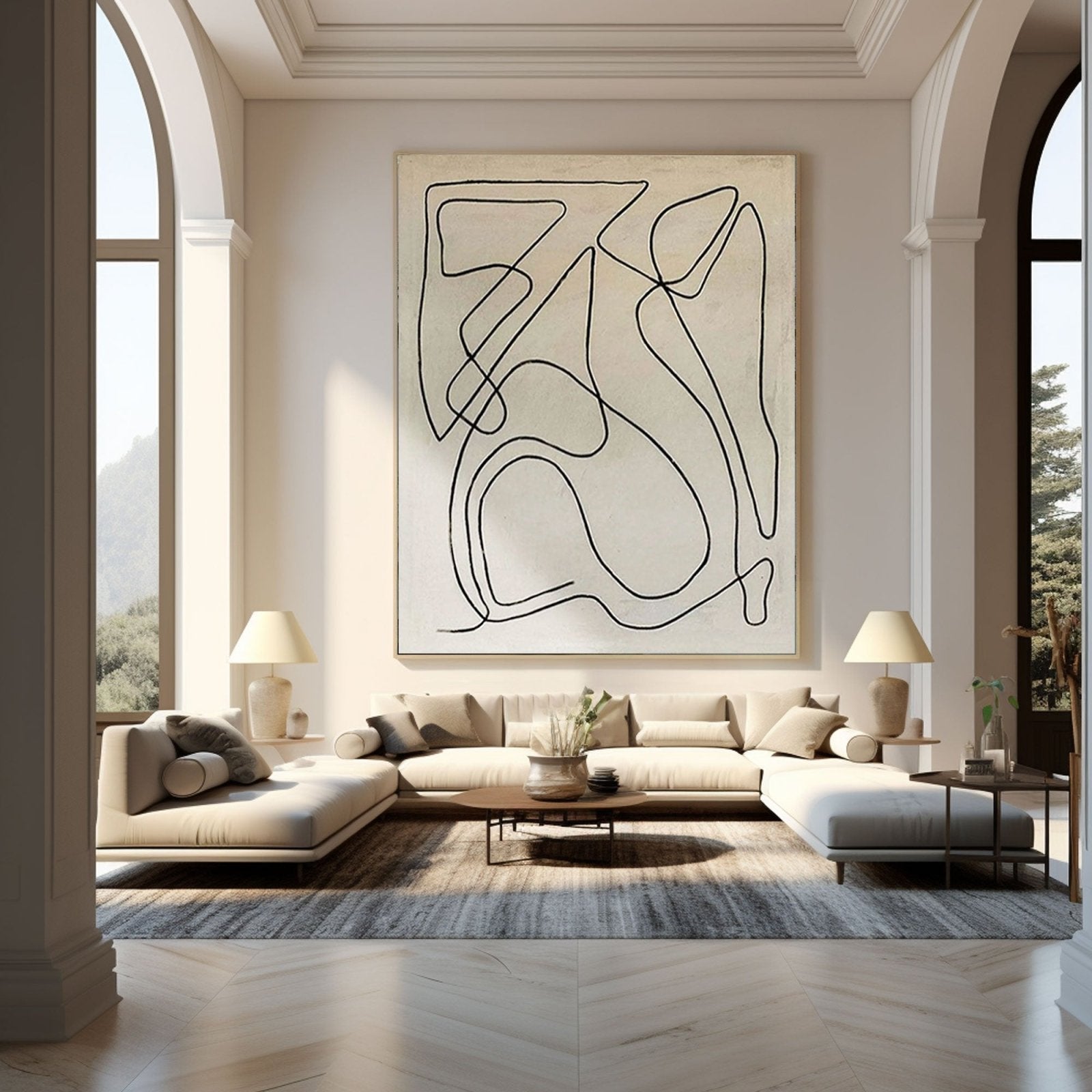 Minimalist Abstract Line Art Oil Painting | "Unbroken" #TC 167