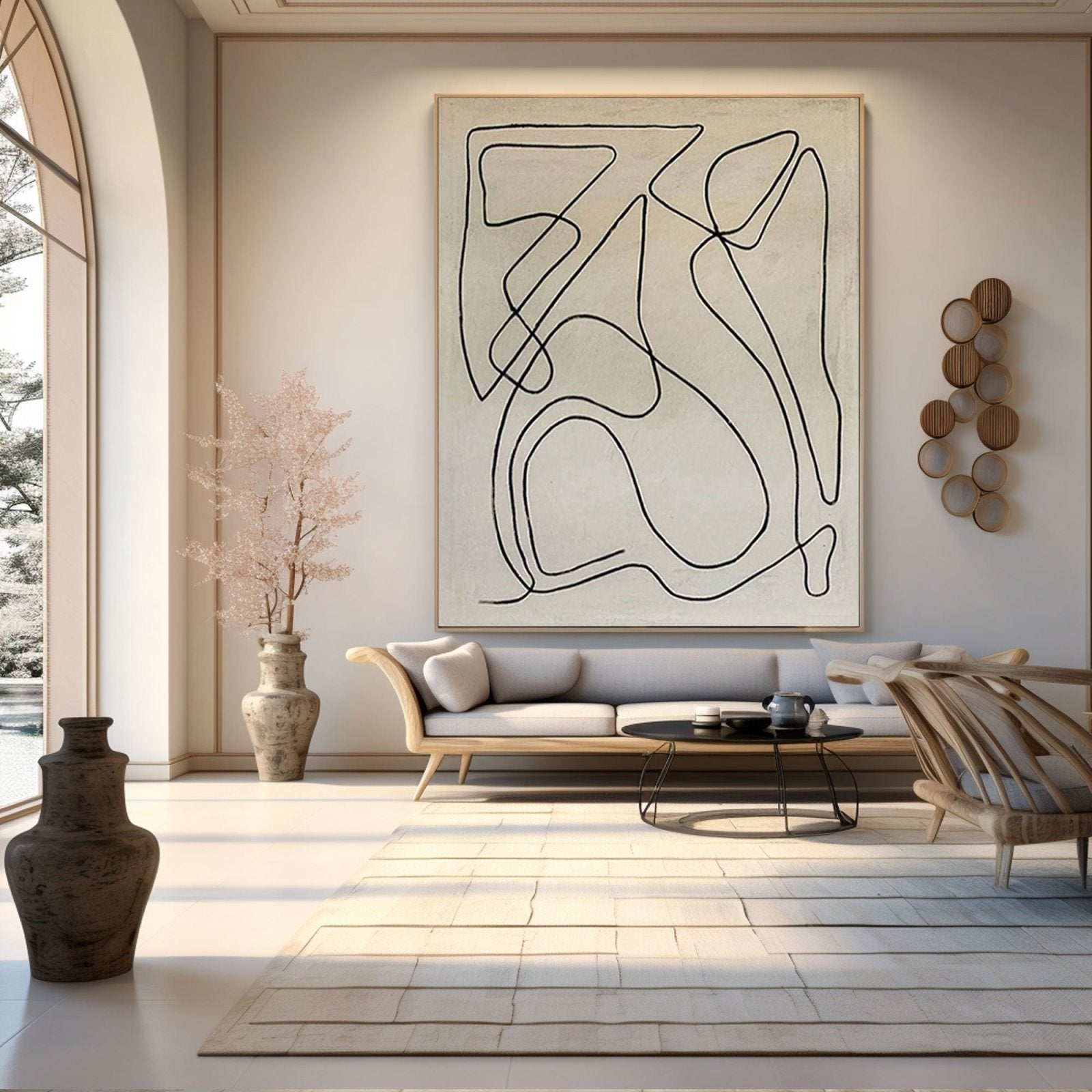 Minimalist Abstract Line Art Oil Painting | "Unbroken" #TC 167