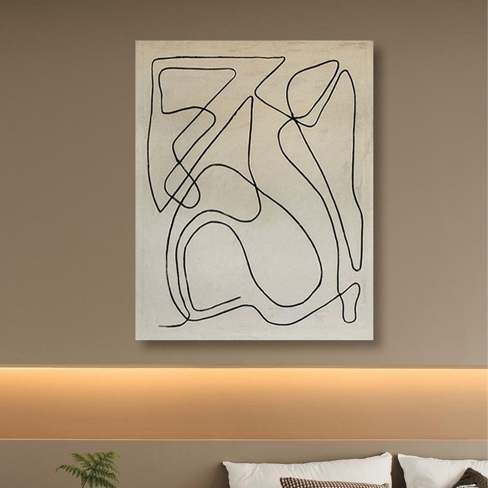 Minimalist Abstract Line Art Oil Painting | "Unbroken" #TC 167